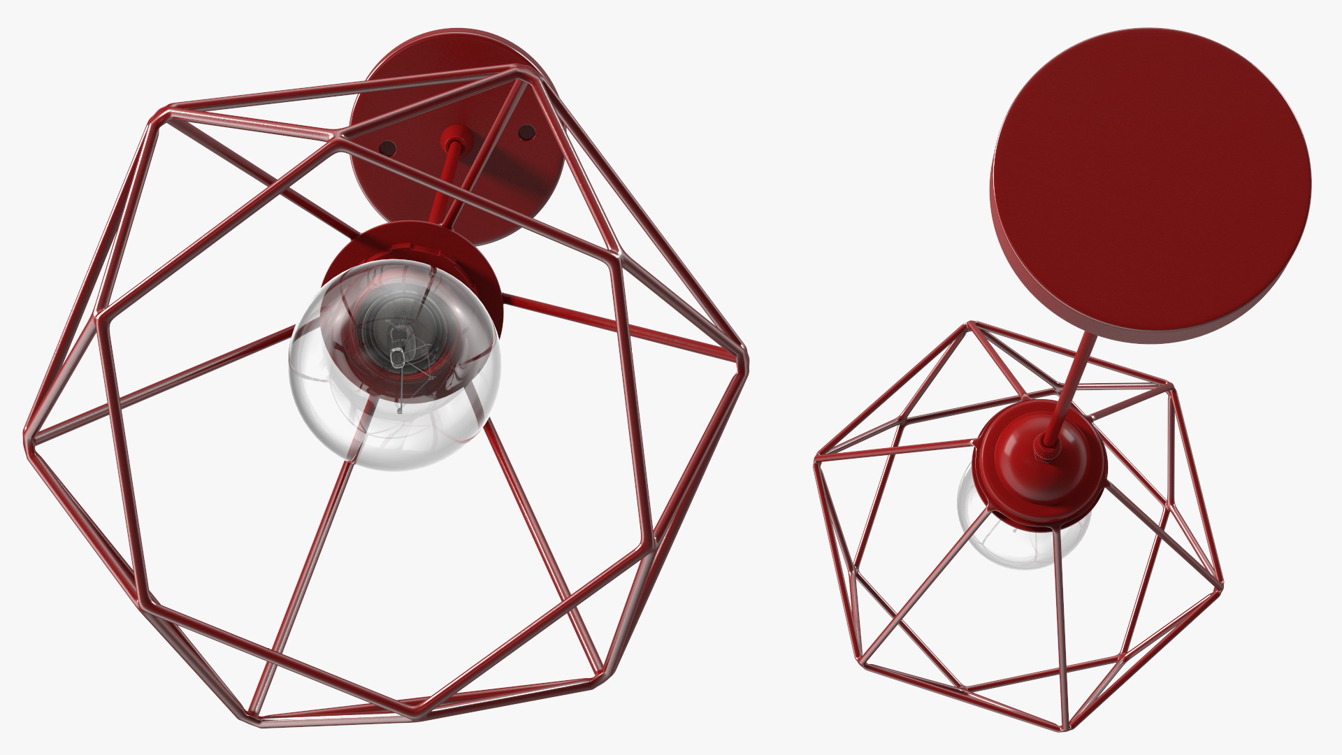 3D Modern Chandelier Red