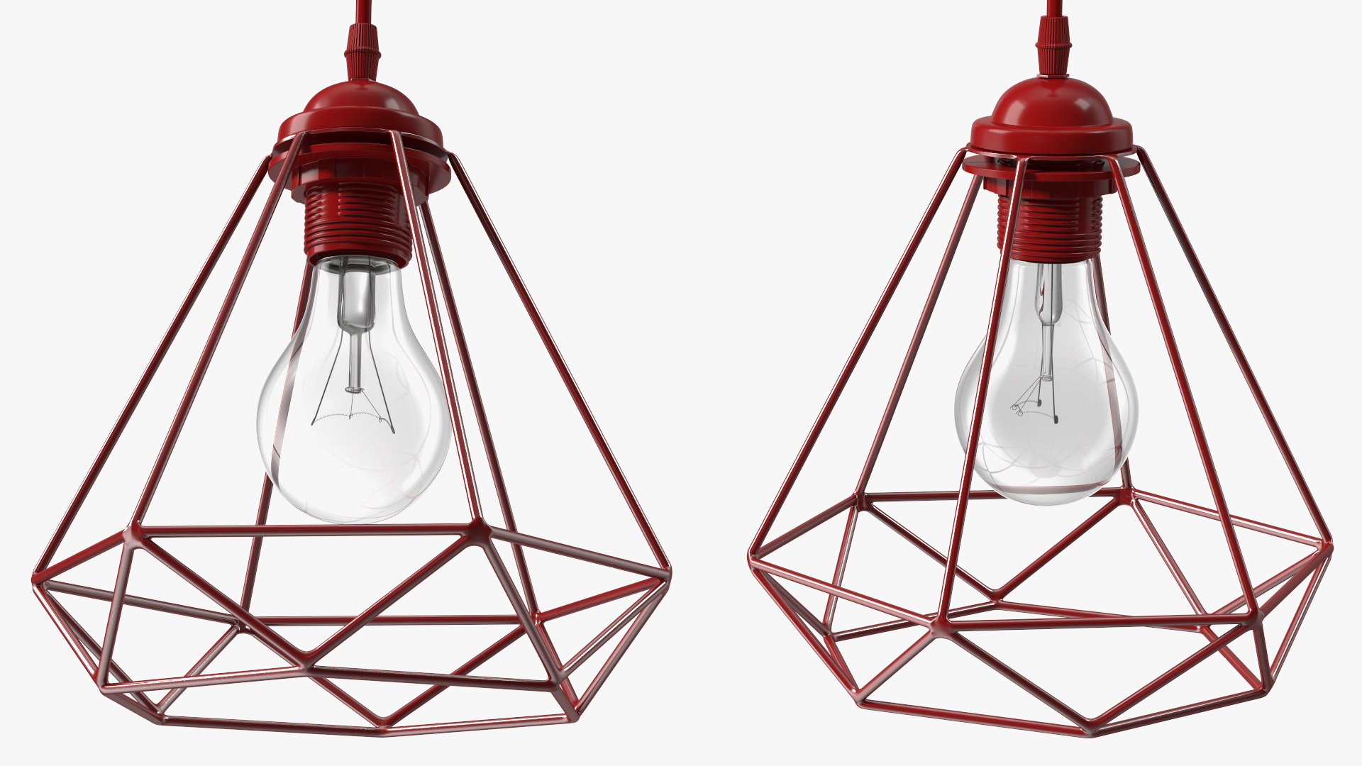 3D Modern Chandelier Red