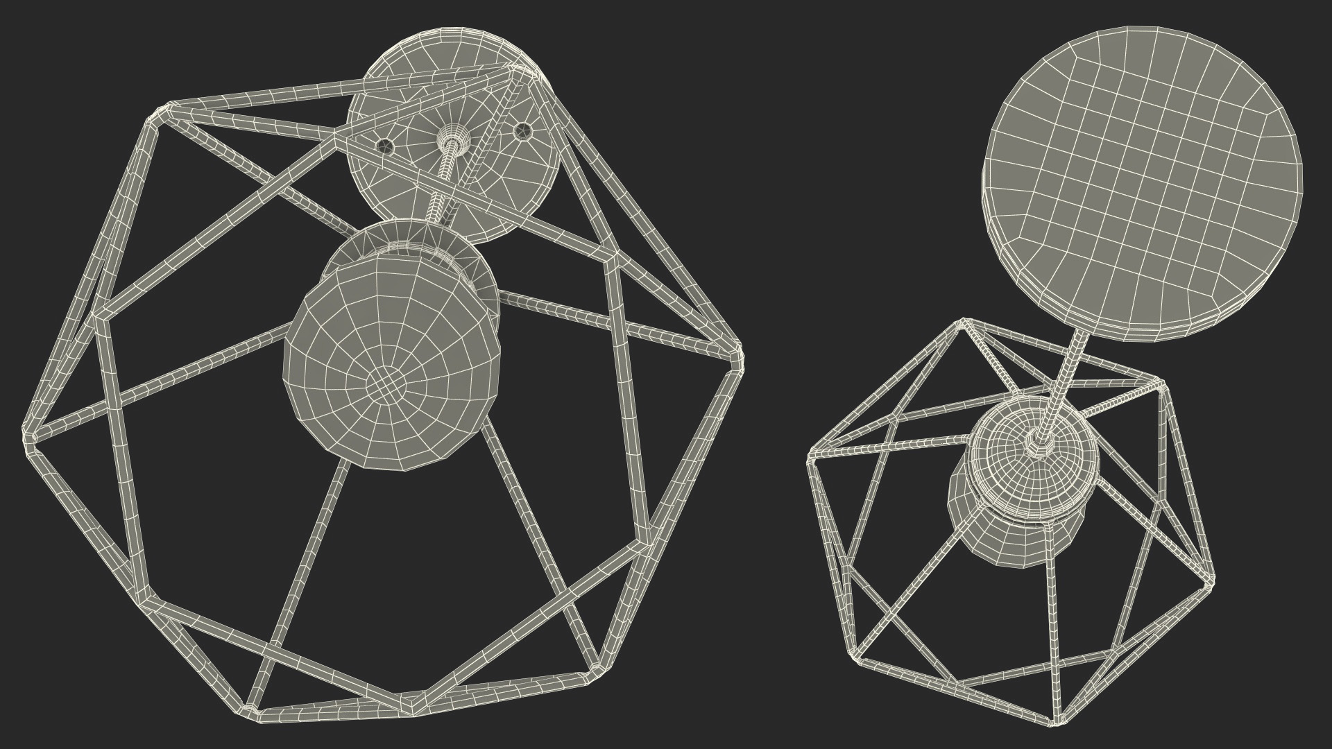 3D Modern Chandelier Red