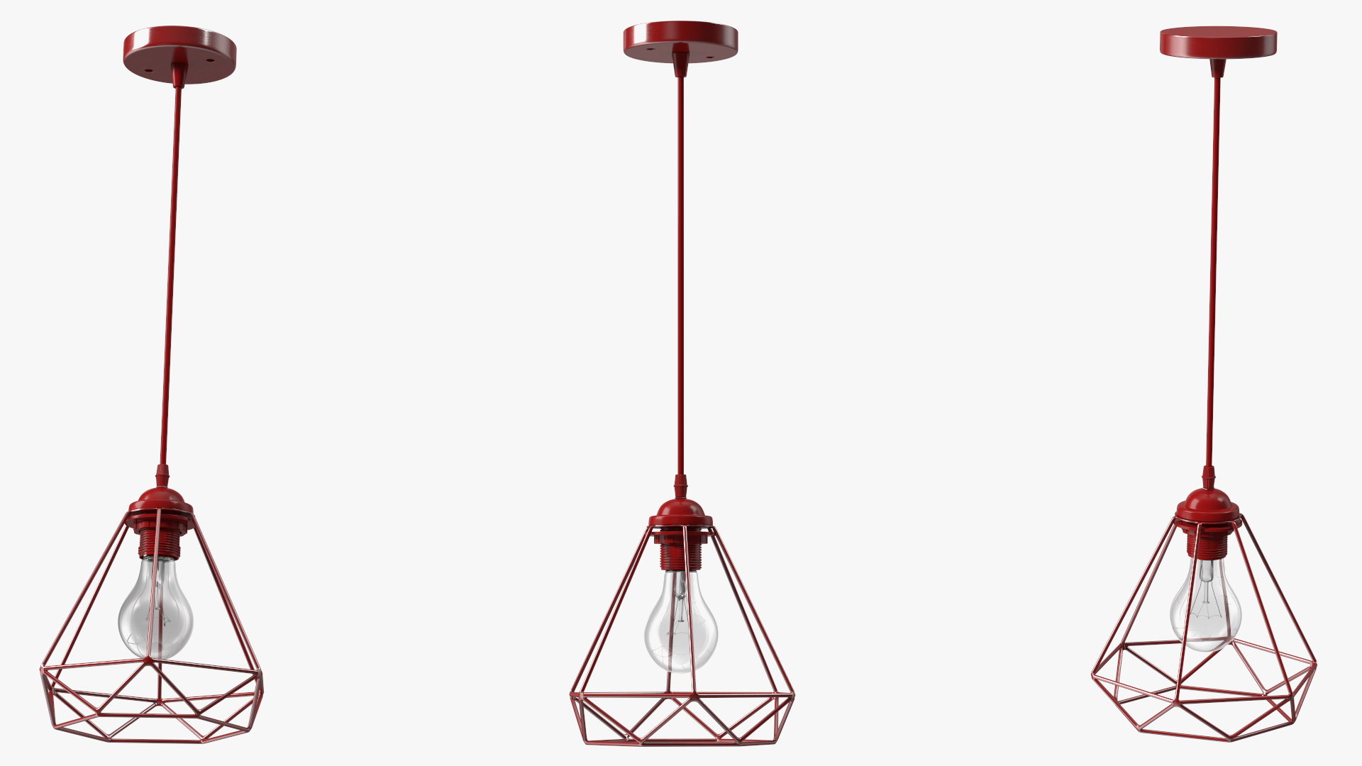 3D Modern Chandelier Red