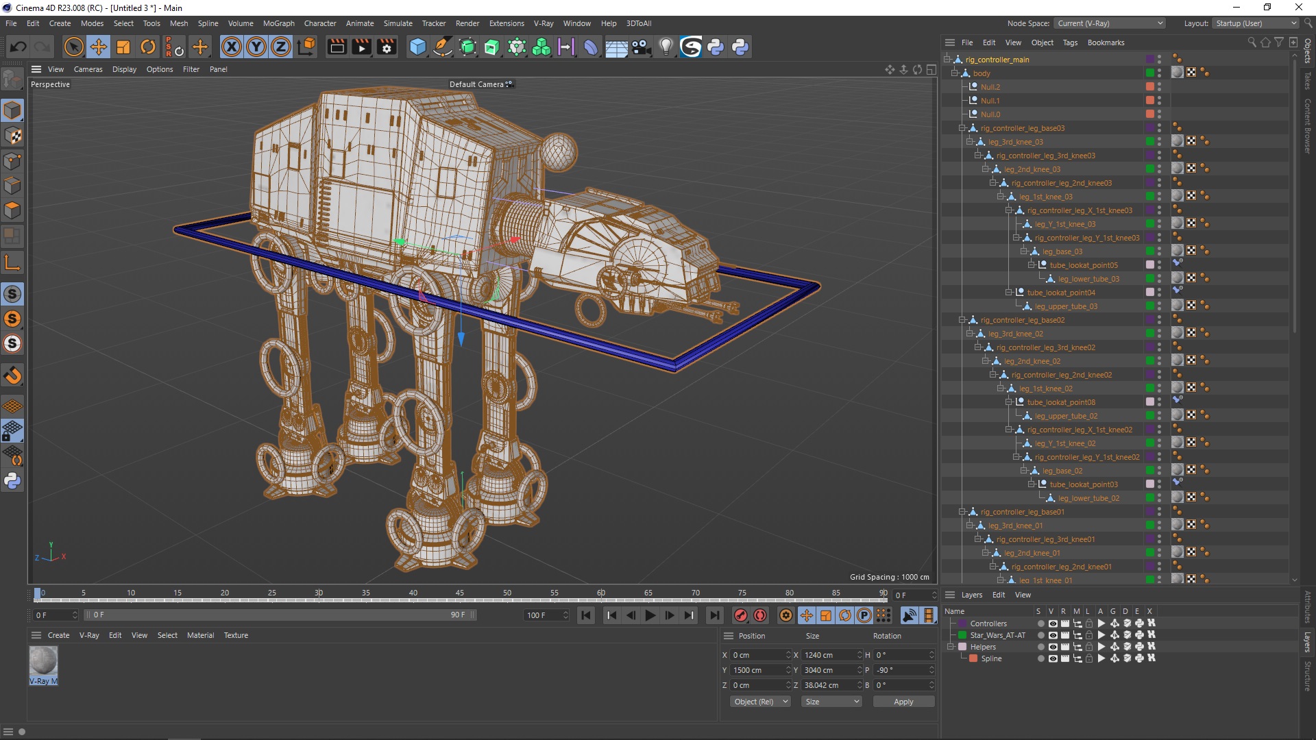 3D Star Wars AT-AT Rigged for Cinema 4D