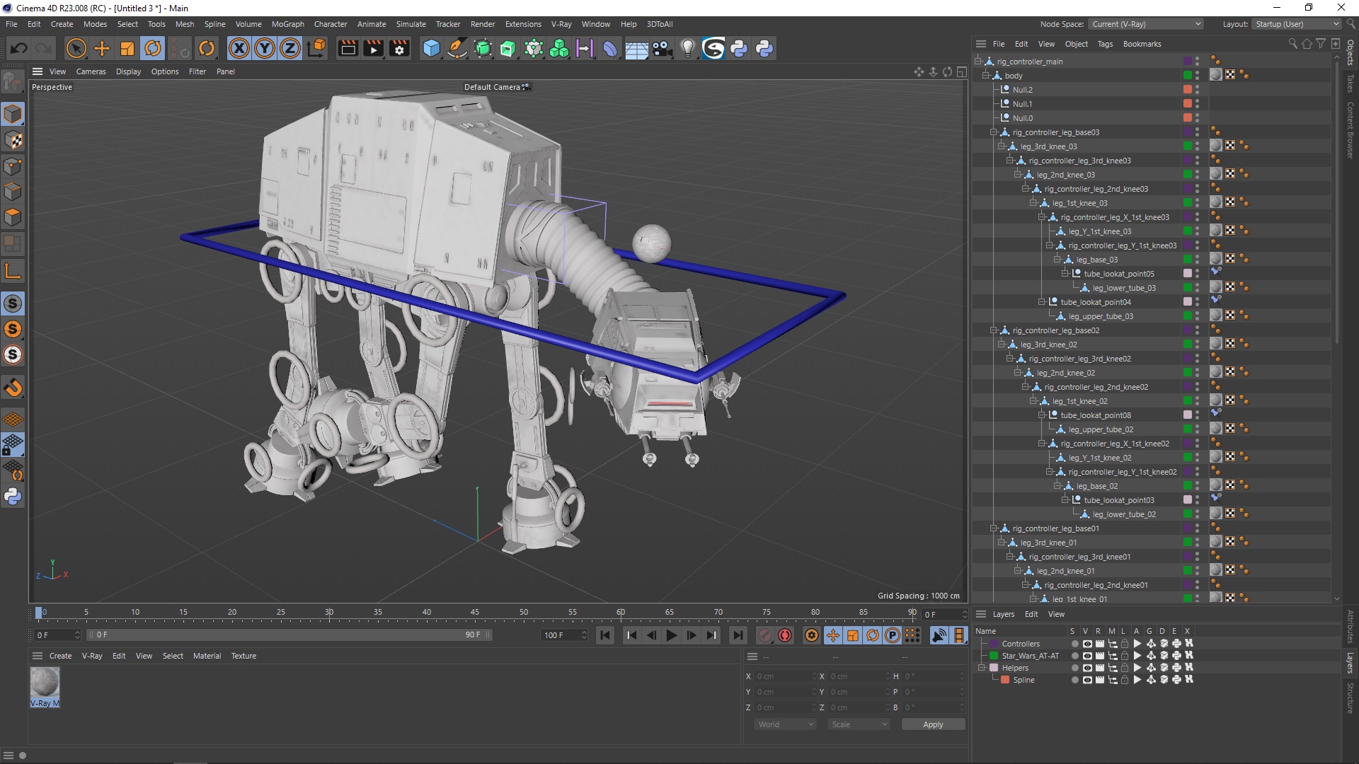 3D Star Wars AT-AT Rigged for Cinema 4D