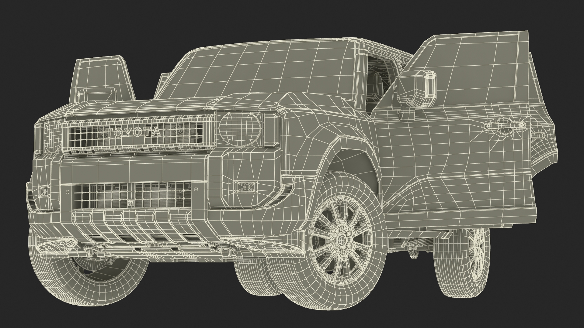 Toyota Land Cruiser 2024 Silver Color Rigged 3D model