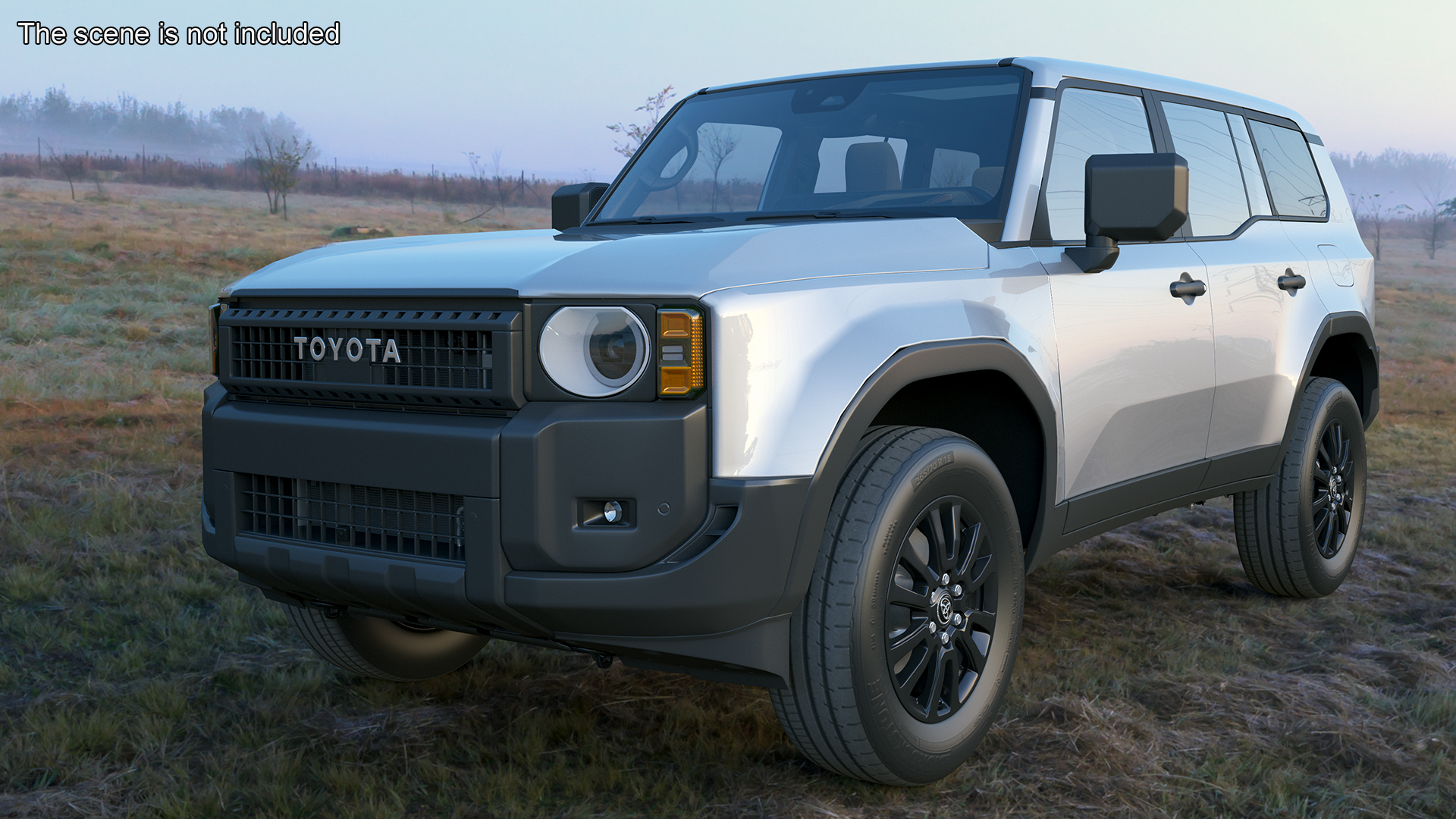 Toyota Land Cruiser 2024 Silver Color Rigged 3D model