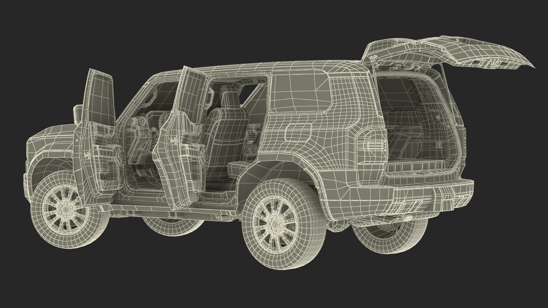 Toyota Land Cruiser 2024 Silver Color Rigged 3D model