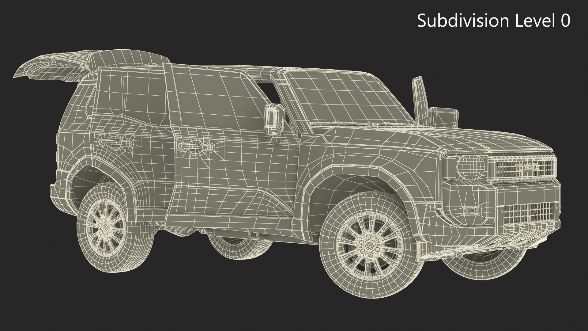 Toyota Land Cruiser 2024 Silver Color Rigged 3D model