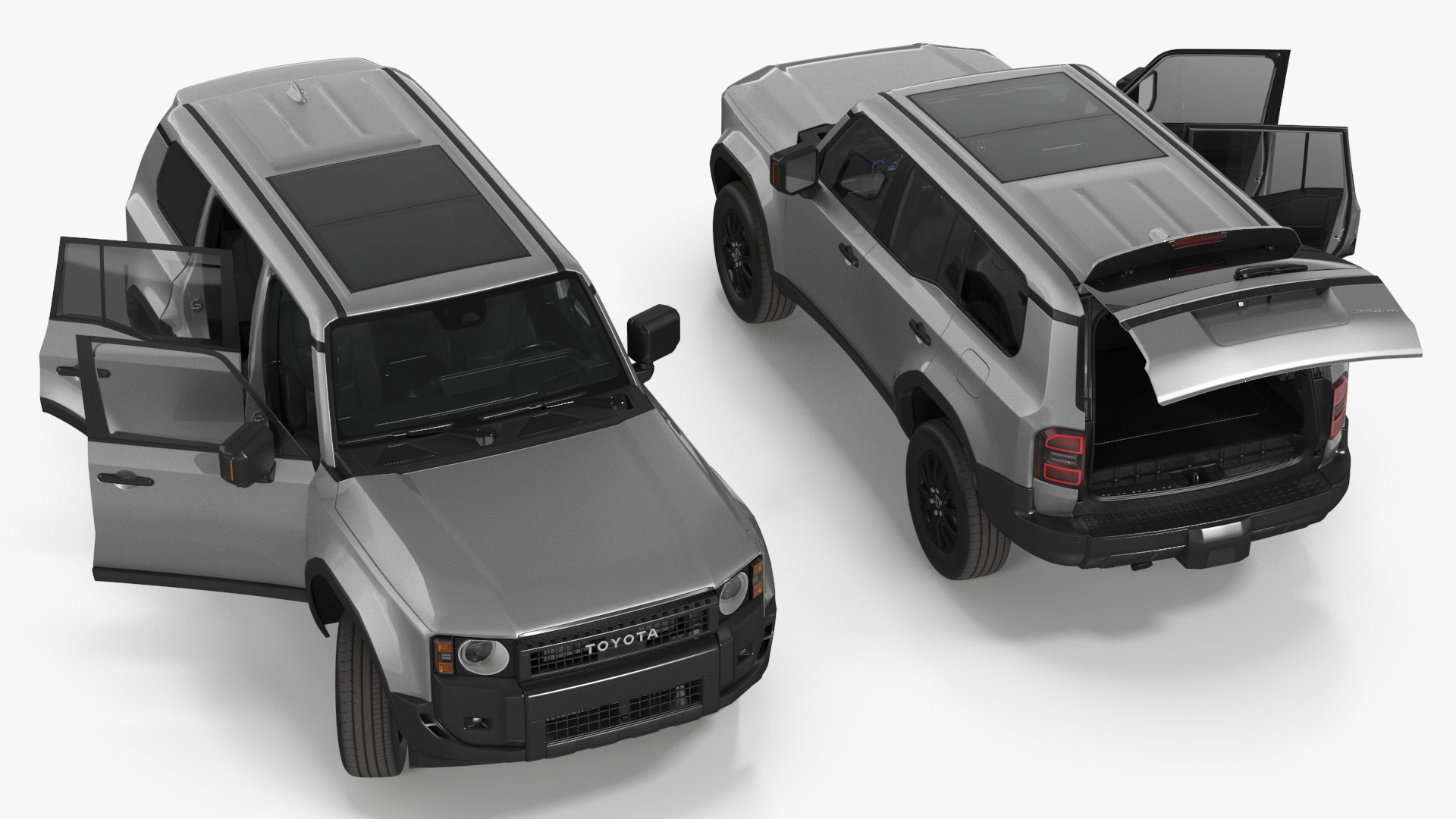 Toyota Land Cruiser 2024 Silver Color Rigged 3D model
