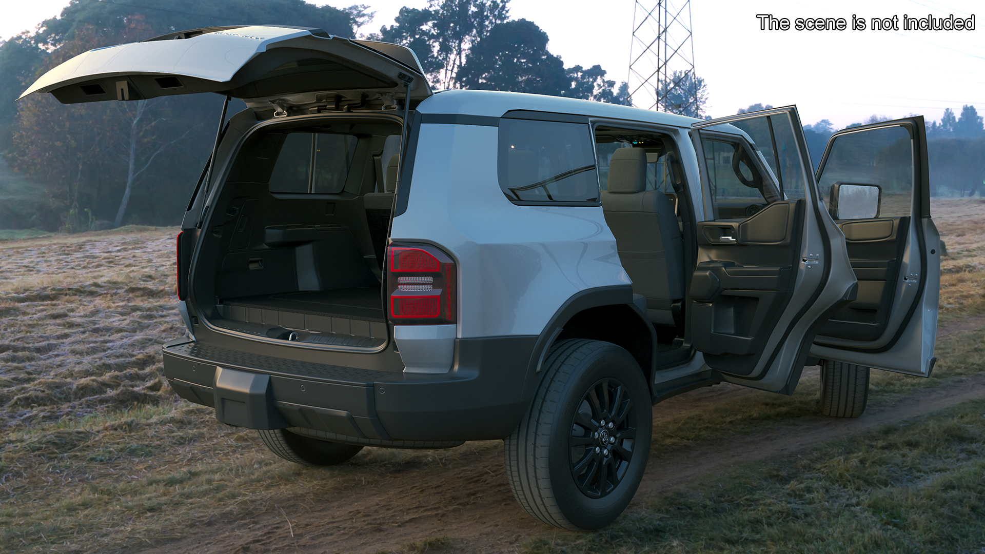 Toyota Land Cruiser 2024 Silver Color Rigged 3D model