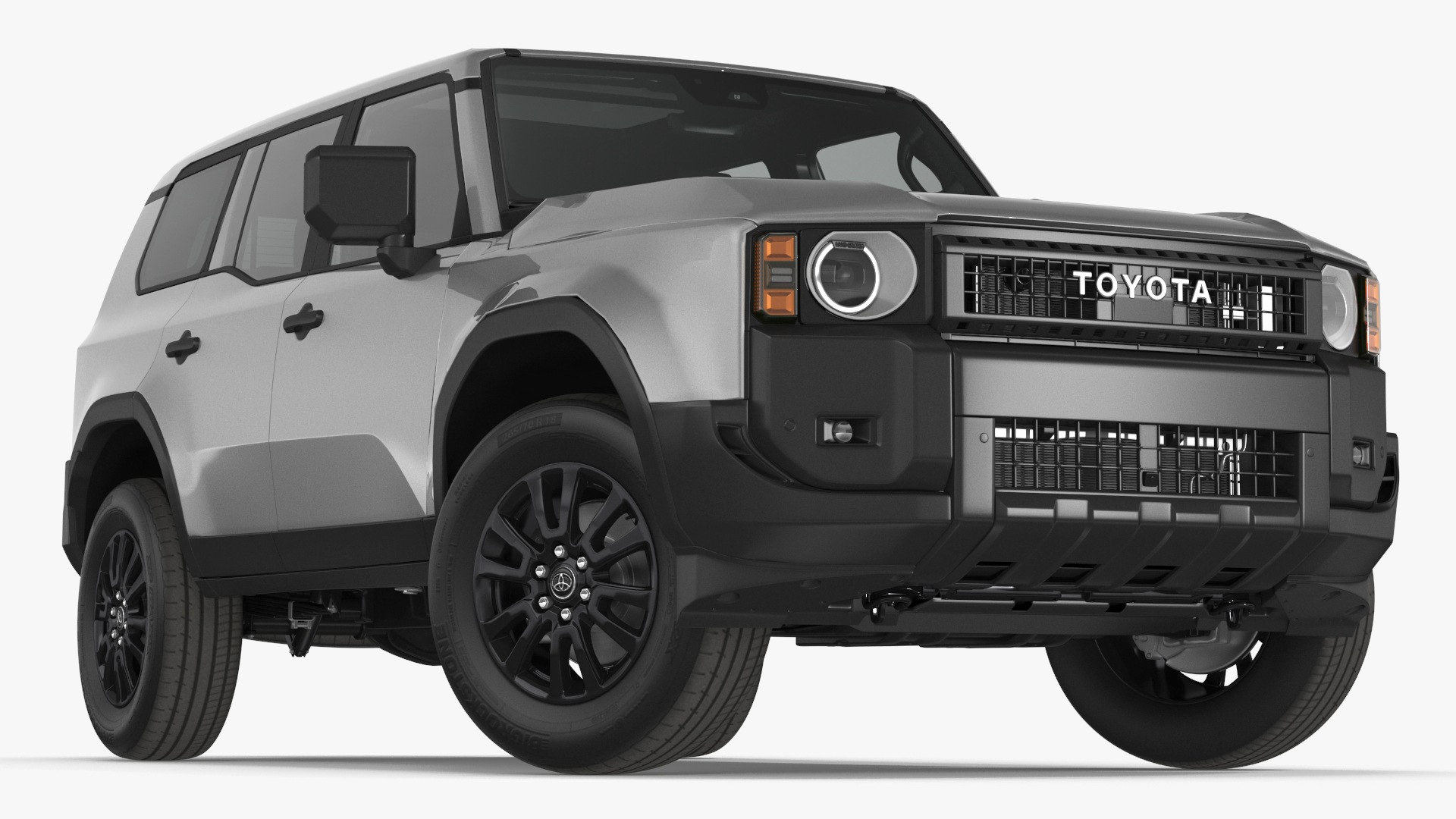 Toyota Land Cruiser 2024 Silver Color Rigged 3D model