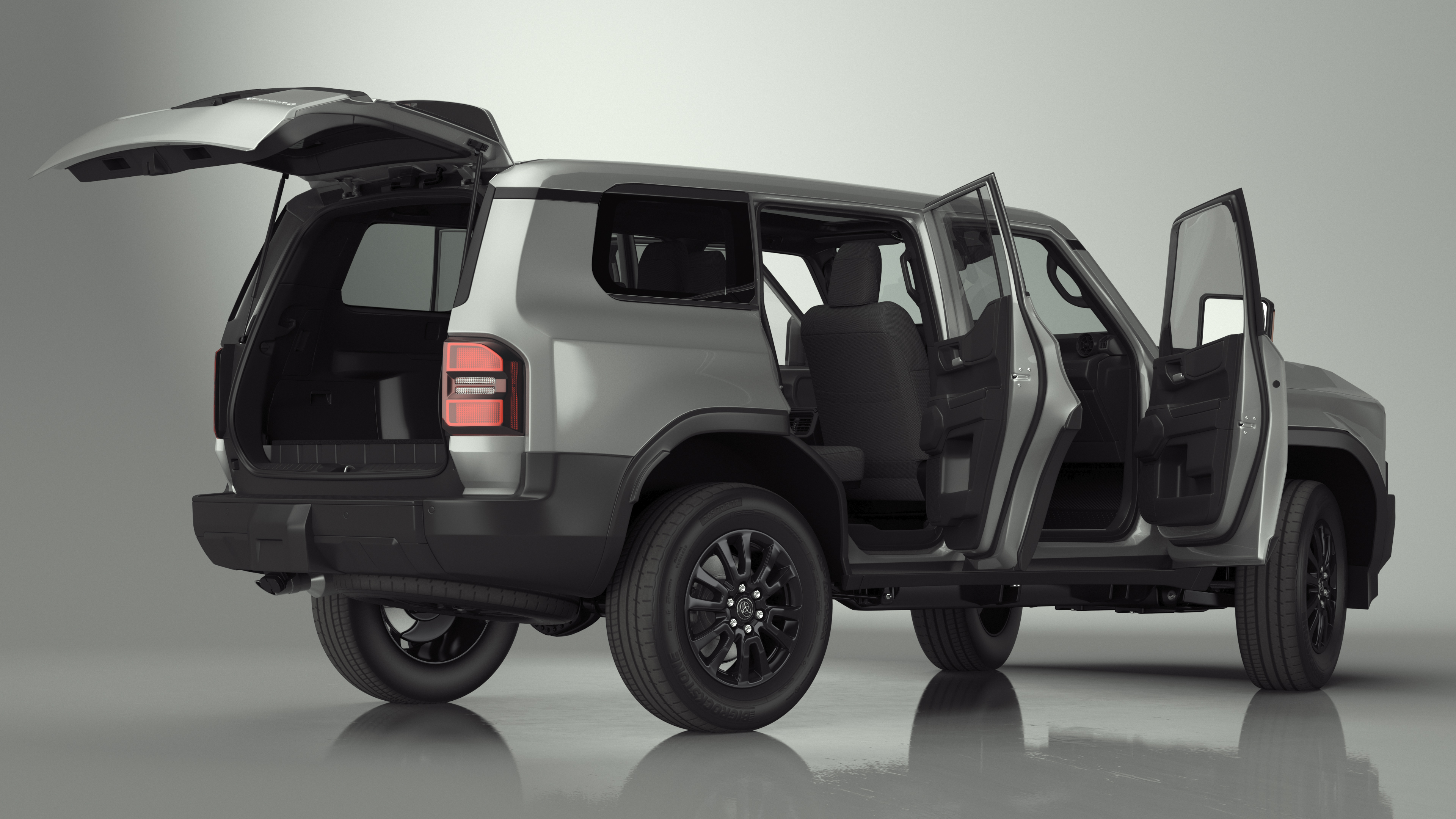Toyota Land Cruiser 2024 Silver Color Rigged 3D model