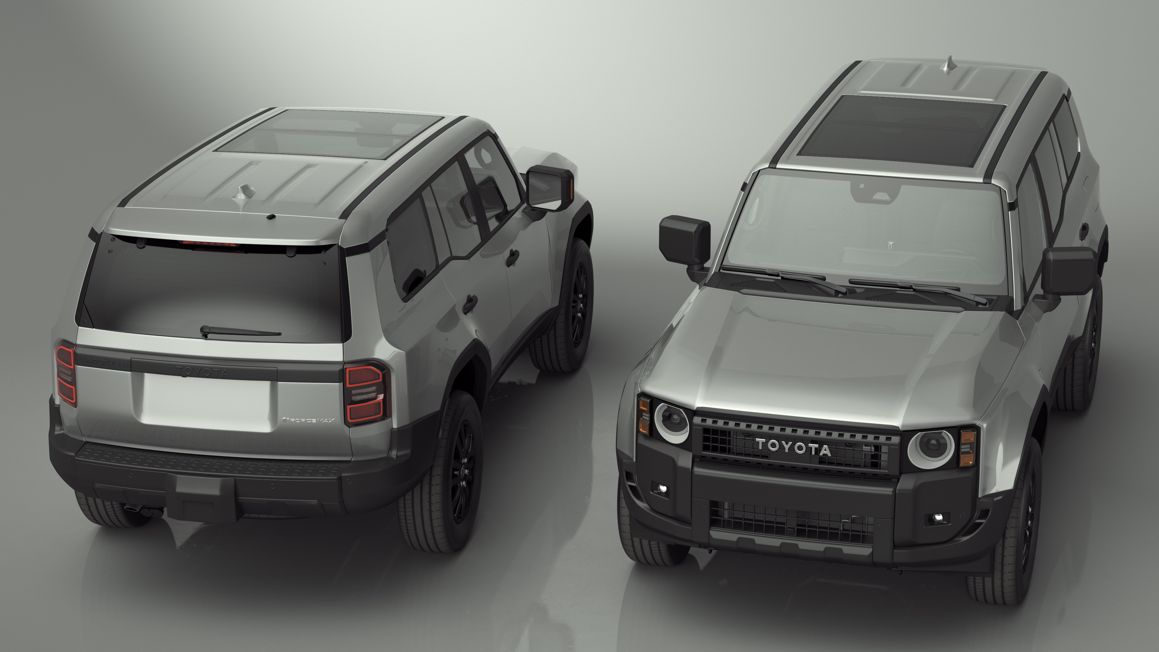 Toyota Land Cruiser 2024 Silver Color Rigged 3D model