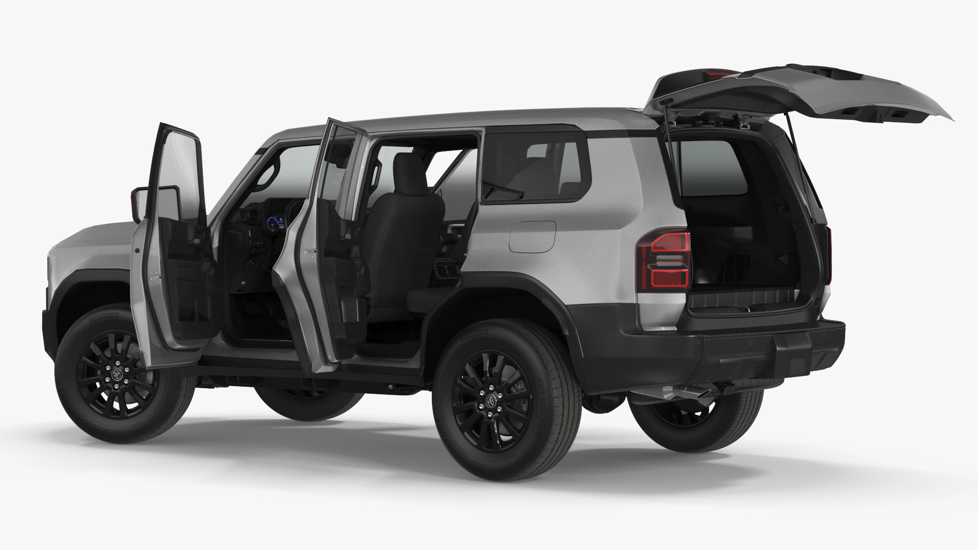 Toyota Land Cruiser 2024 Silver Color Rigged 3D model
