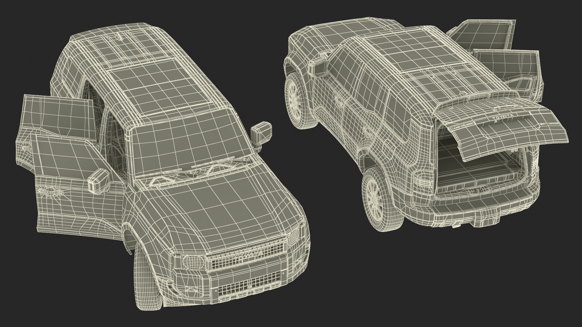 Toyota Land Cruiser 2024 Silver Color Rigged 3D model