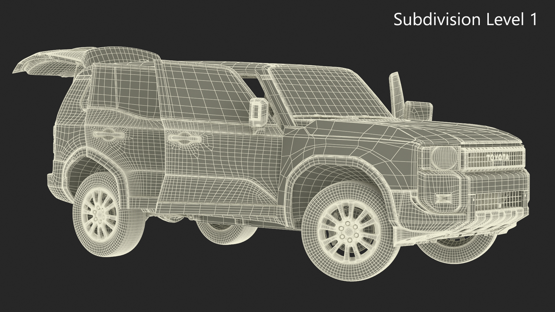 Toyota Land Cruiser 2024 Silver Color Rigged 3D model