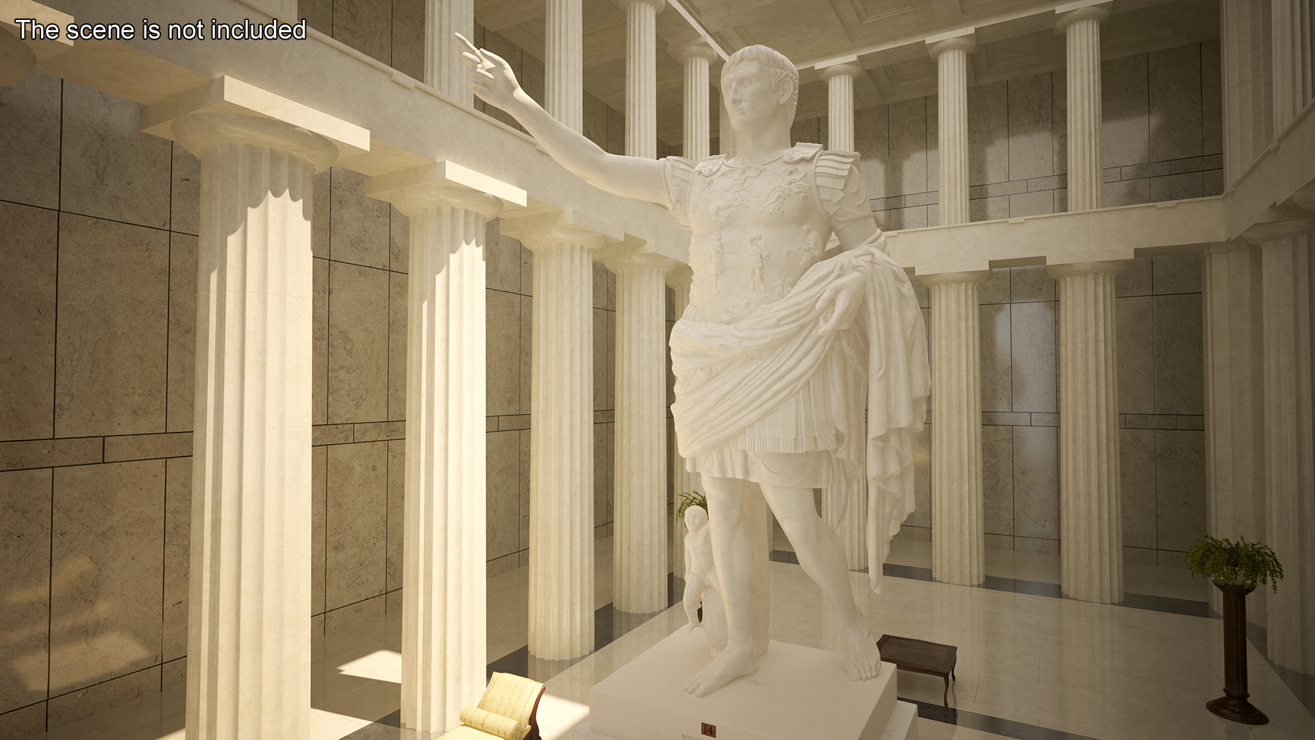 Caesar Augustus of Prima Porta Replica Statue Marble 3D