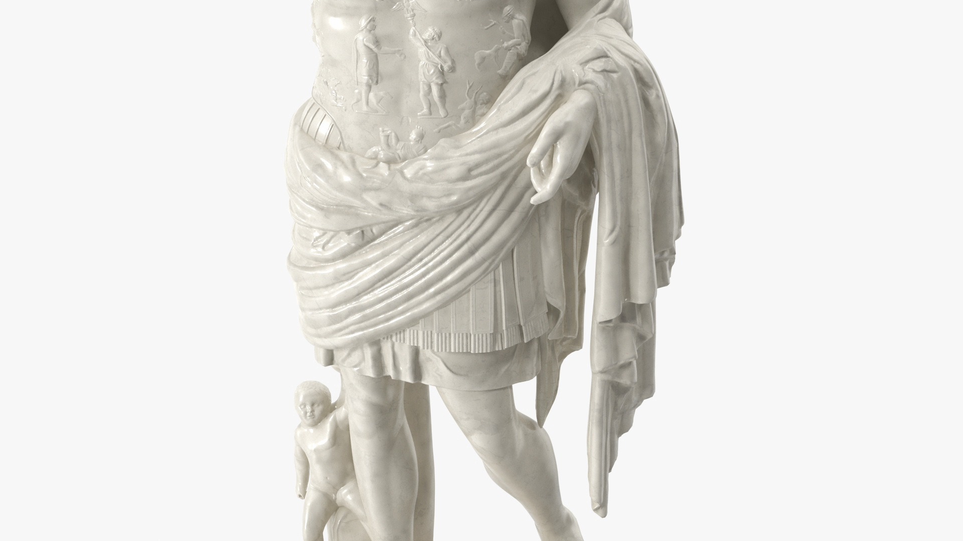 Caesar Augustus of Prima Porta Replica Statue Marble 3D