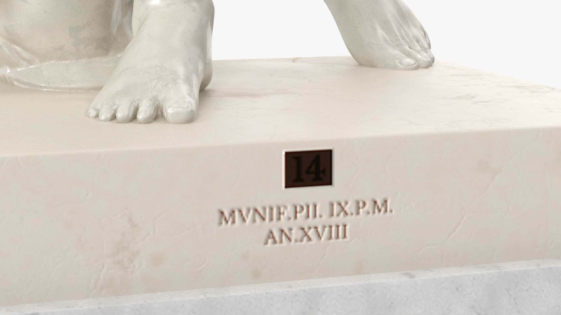 Caesar Augustus of Prima Porta Replica Statue Marble 3D
