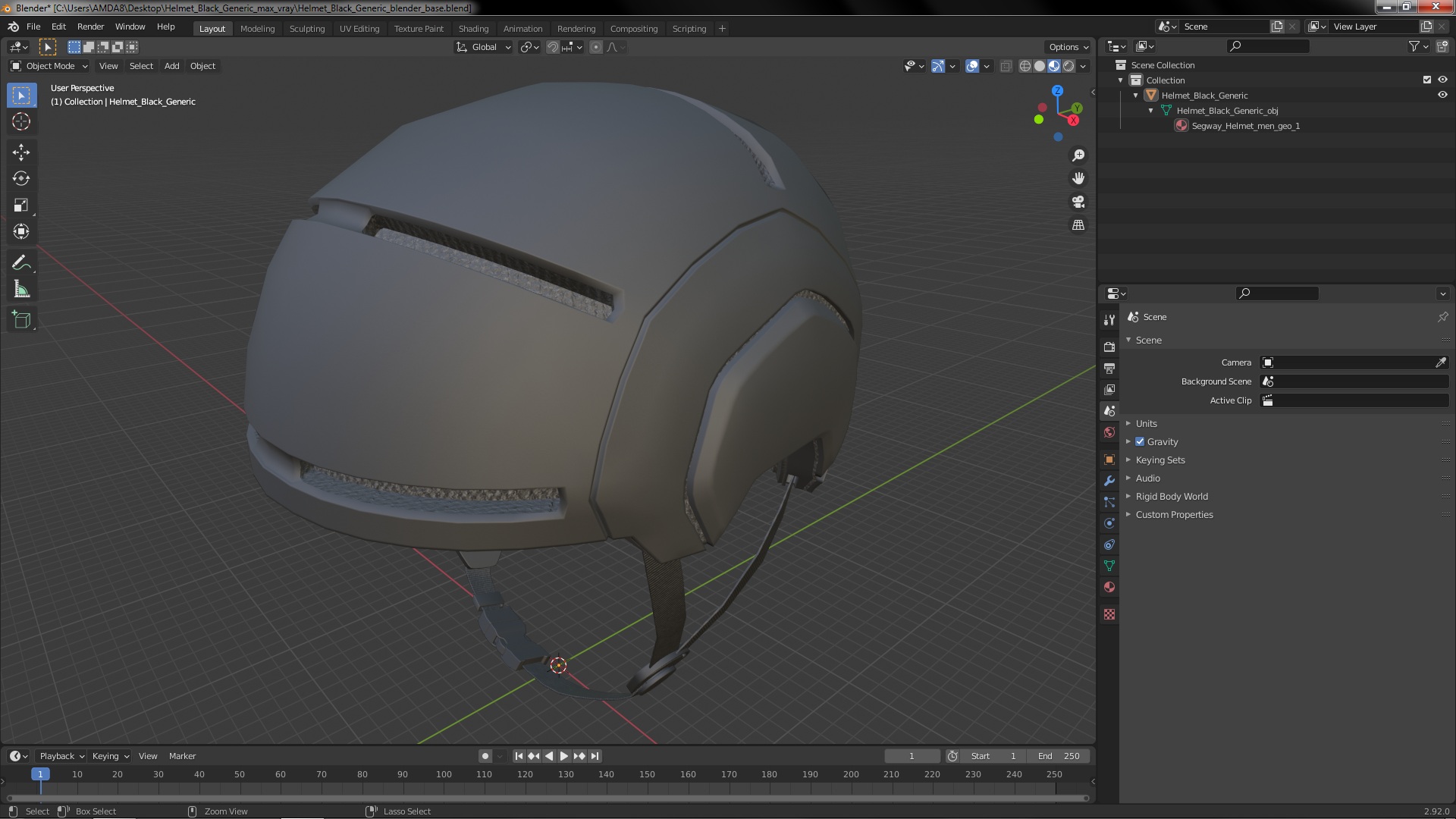 3D model Helmet Black Generic