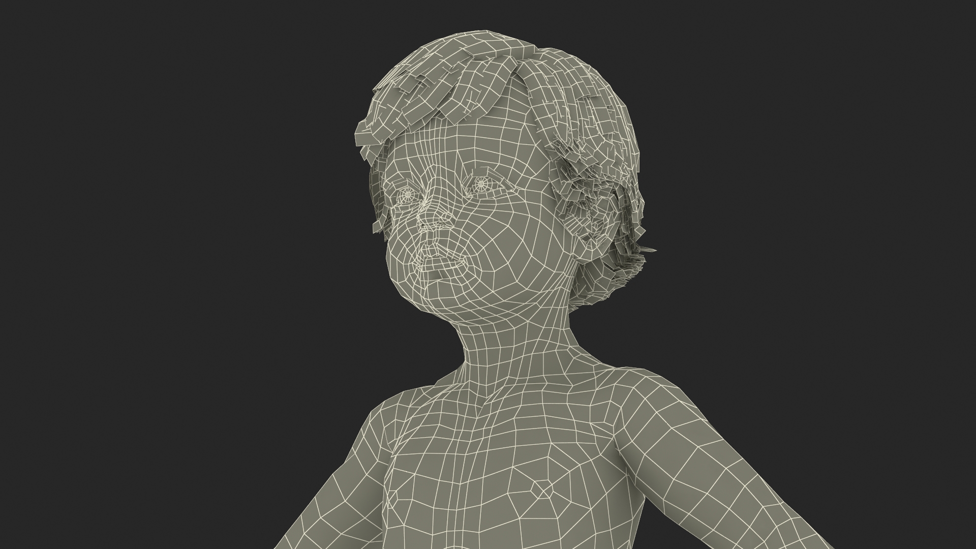 3D Baby in Summer Strolling Clothes Rigged for Maya model
