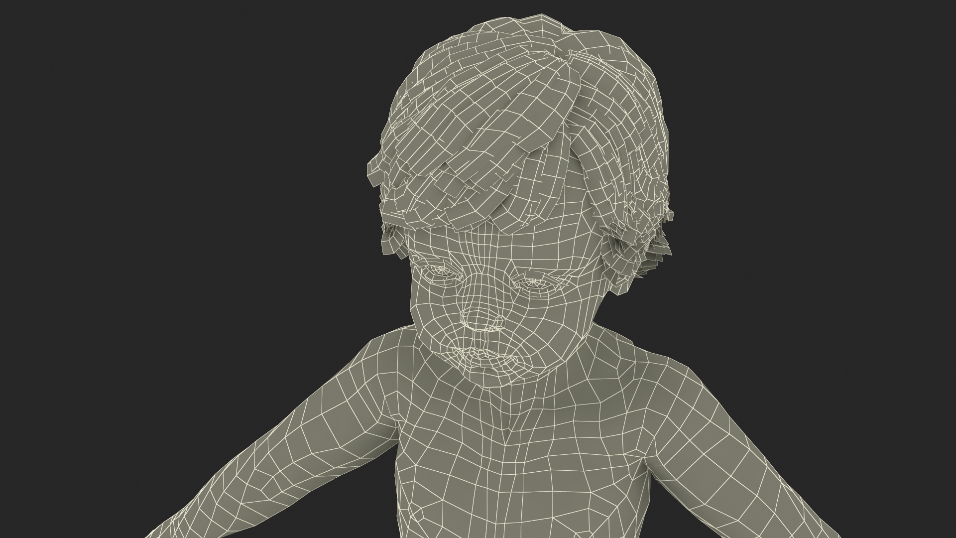 3D Baby in Summer Strolling Clothes Rigged for Maya model