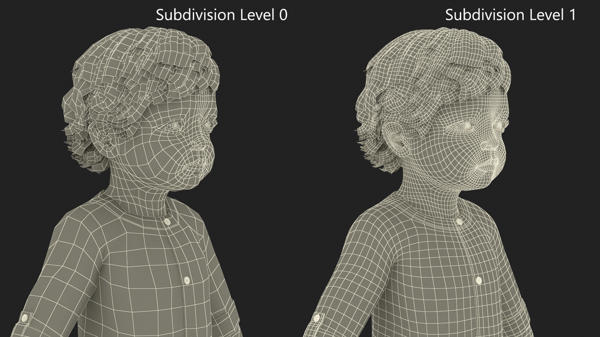 3D Baby in Summer Strolling Clothes Rigged for Maya model