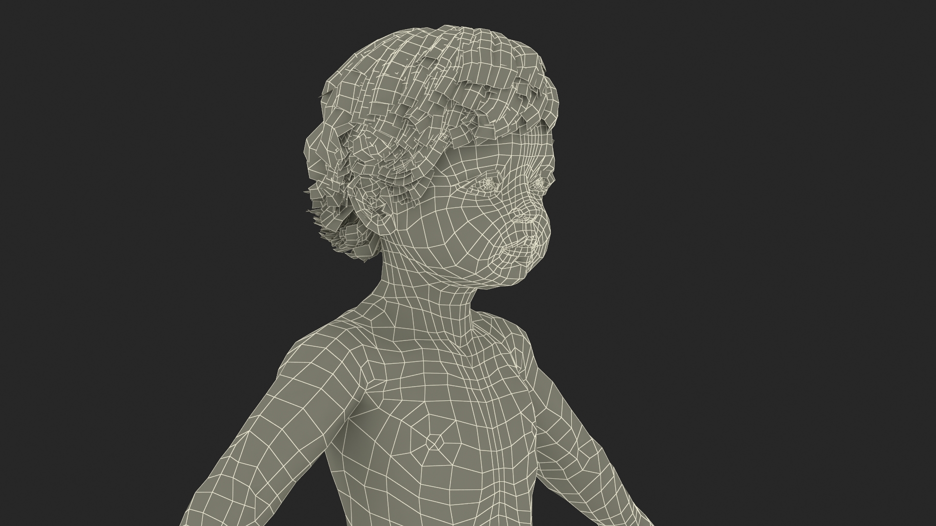 3D Baby in Summer Strolling Clothes Rigged for Maya model