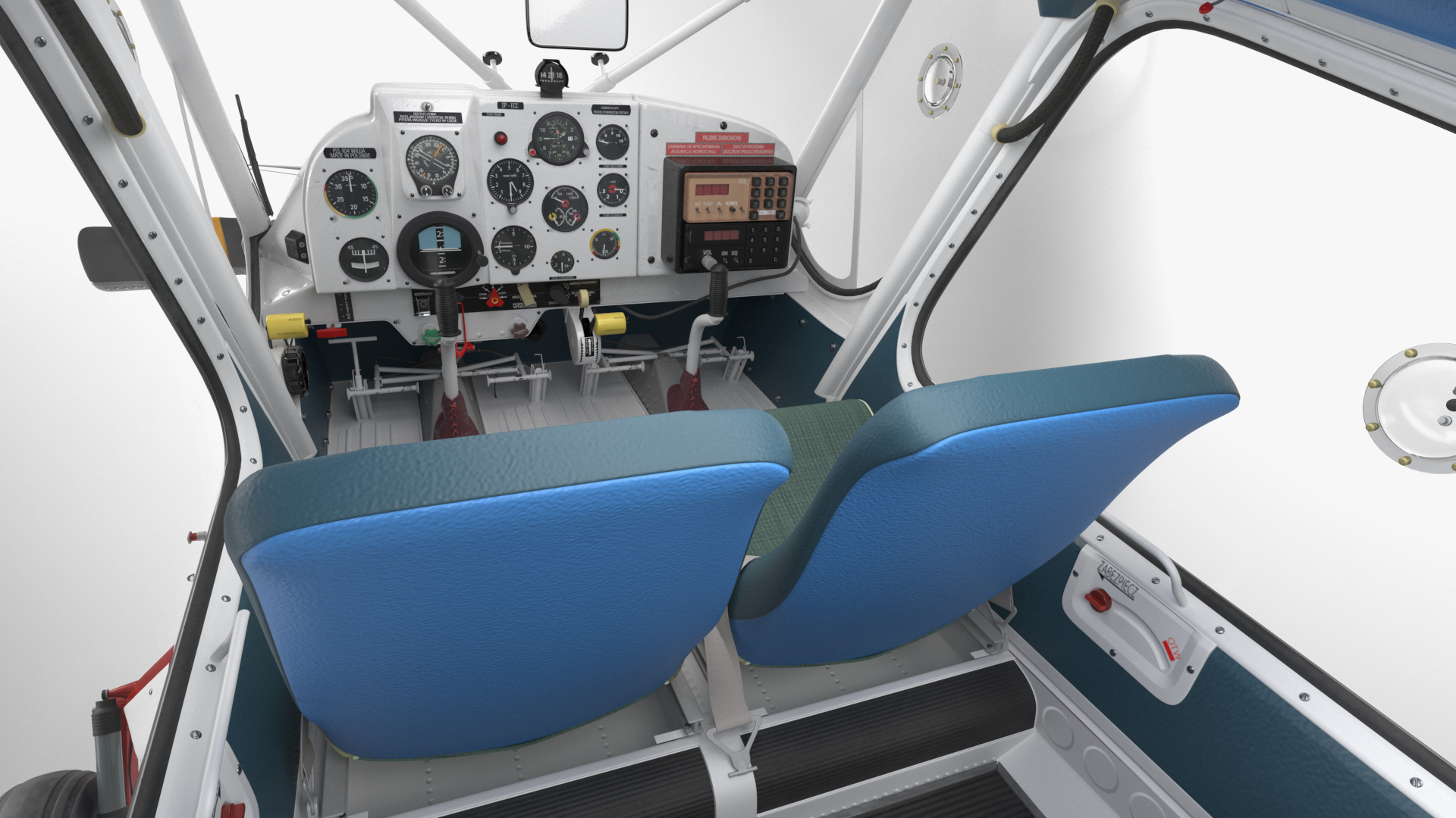 3D model Civil Airplane PZL 104 Wilga Flag Color Rigged for Maya