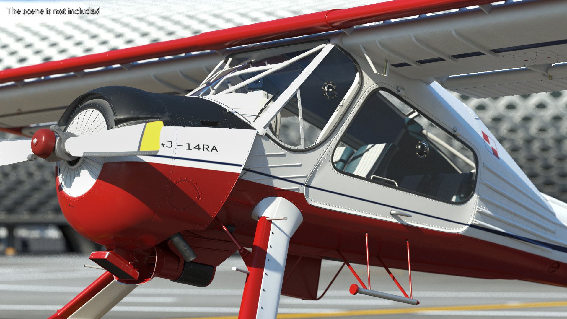 3D model Civil Airplane PZL 104 Wilga Flag Color Rigged for Maya