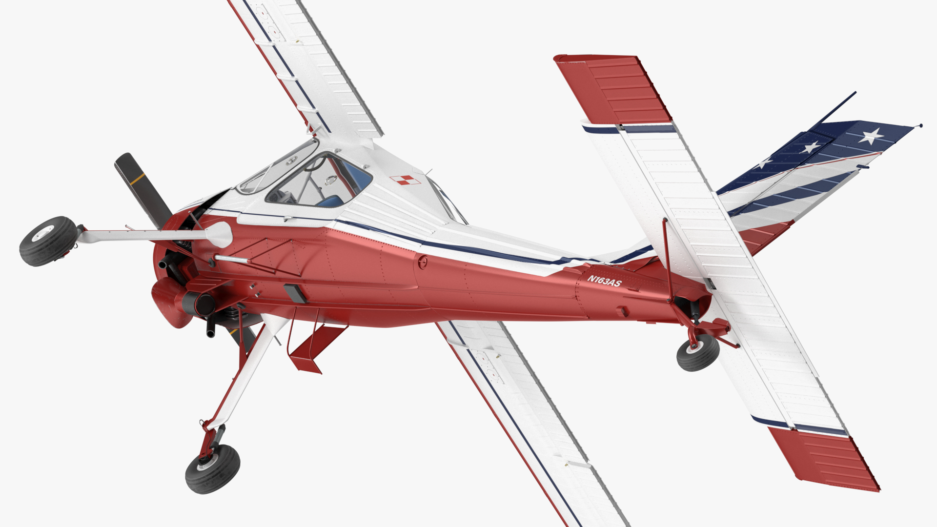 3D model Civil Airplane PZL 104 Wilga Flag Color Rigged for Maya