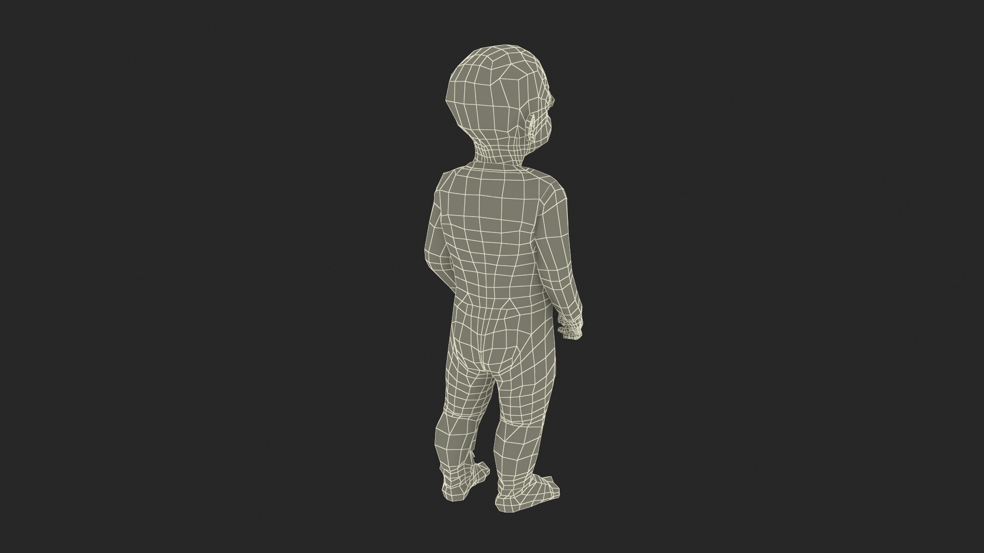 3D Toddler Black Girl in Full Bodysuit Standing Fur model