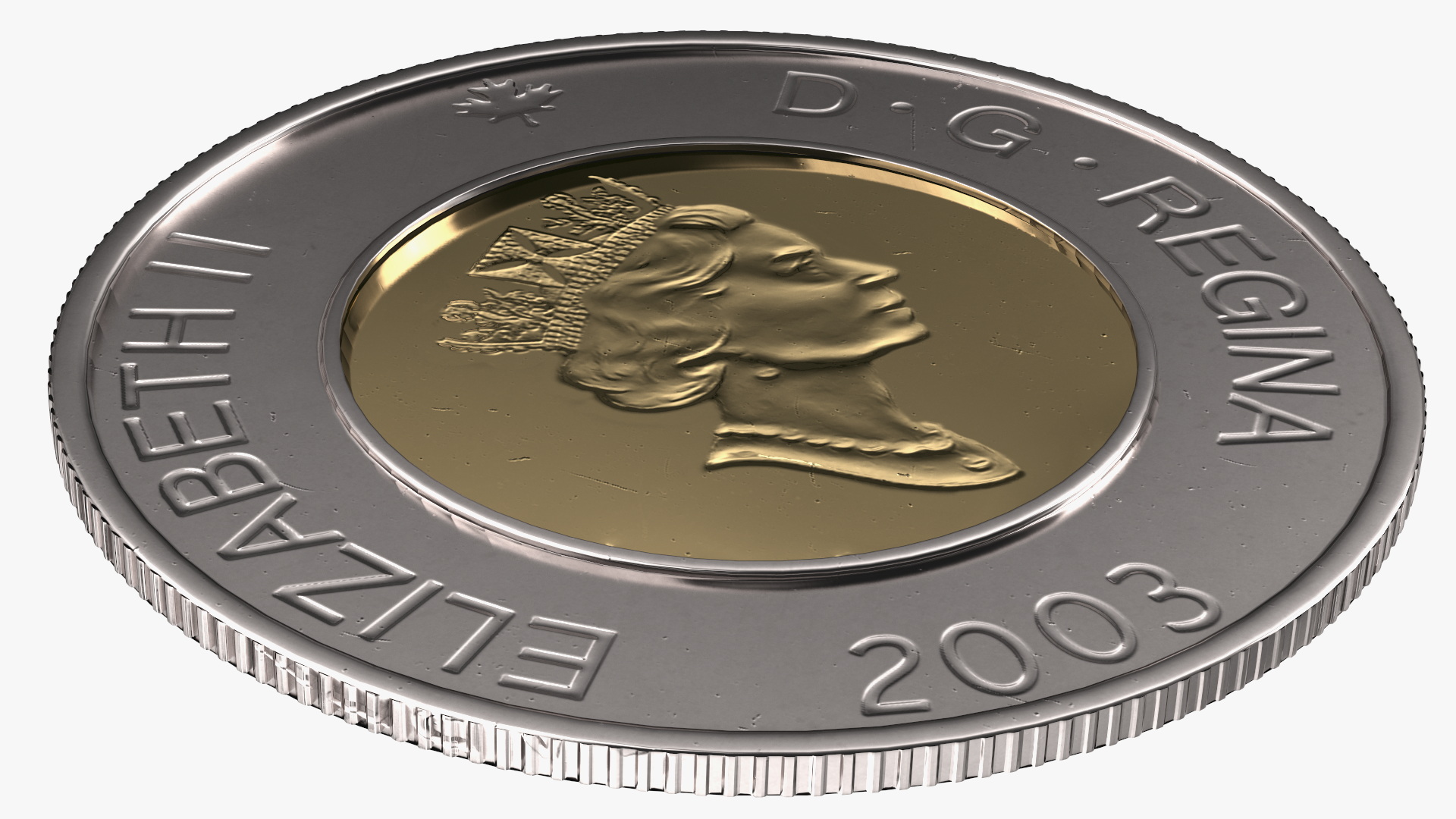 3D 2 Canadian Dollars Coin model