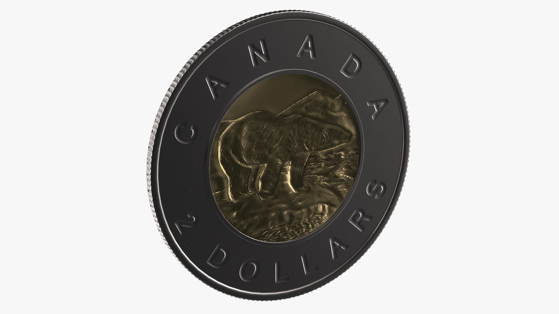 3D 2 Canadian Dollars Coin model