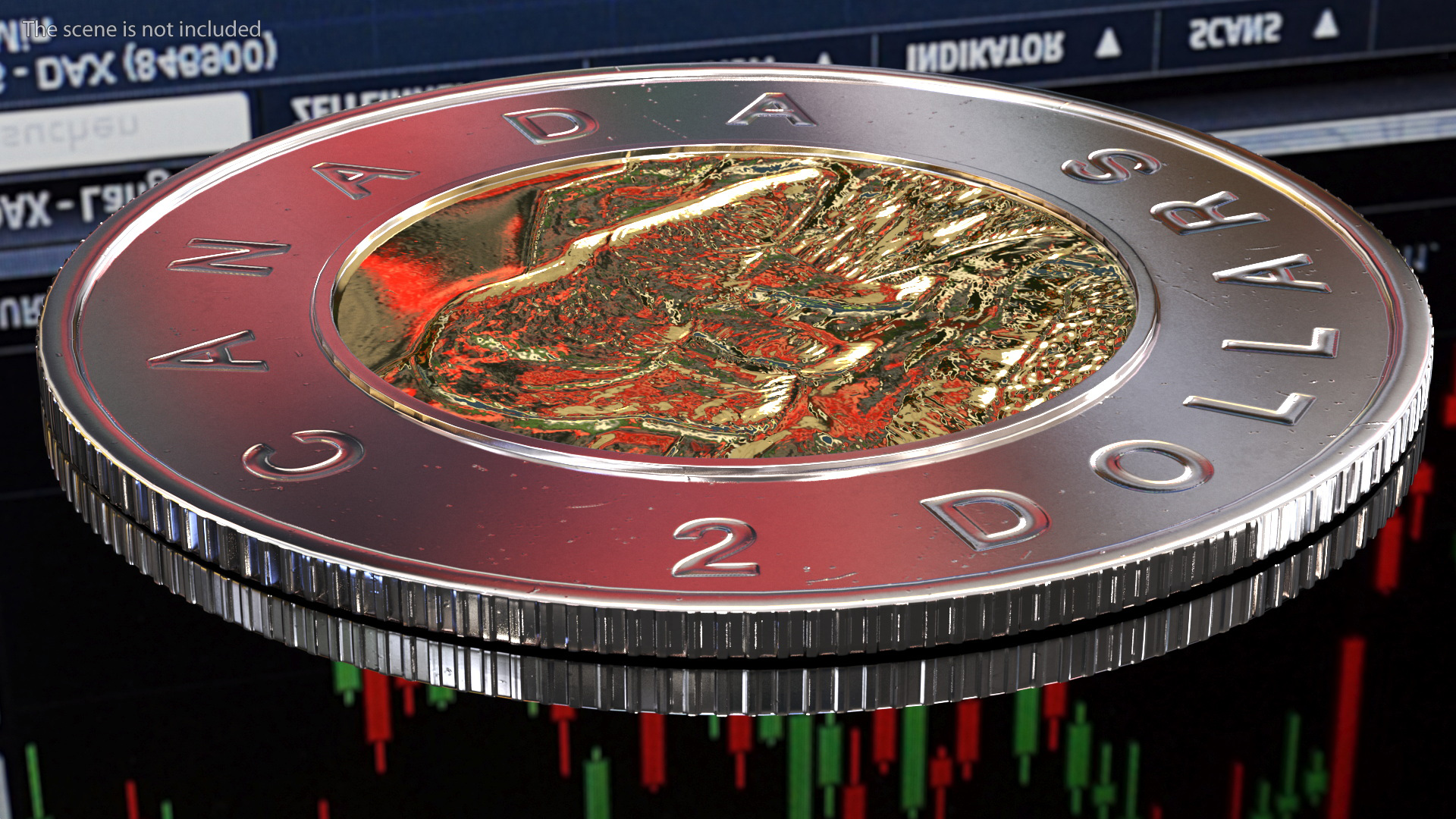3D 2 Canadian Dollars Coin model