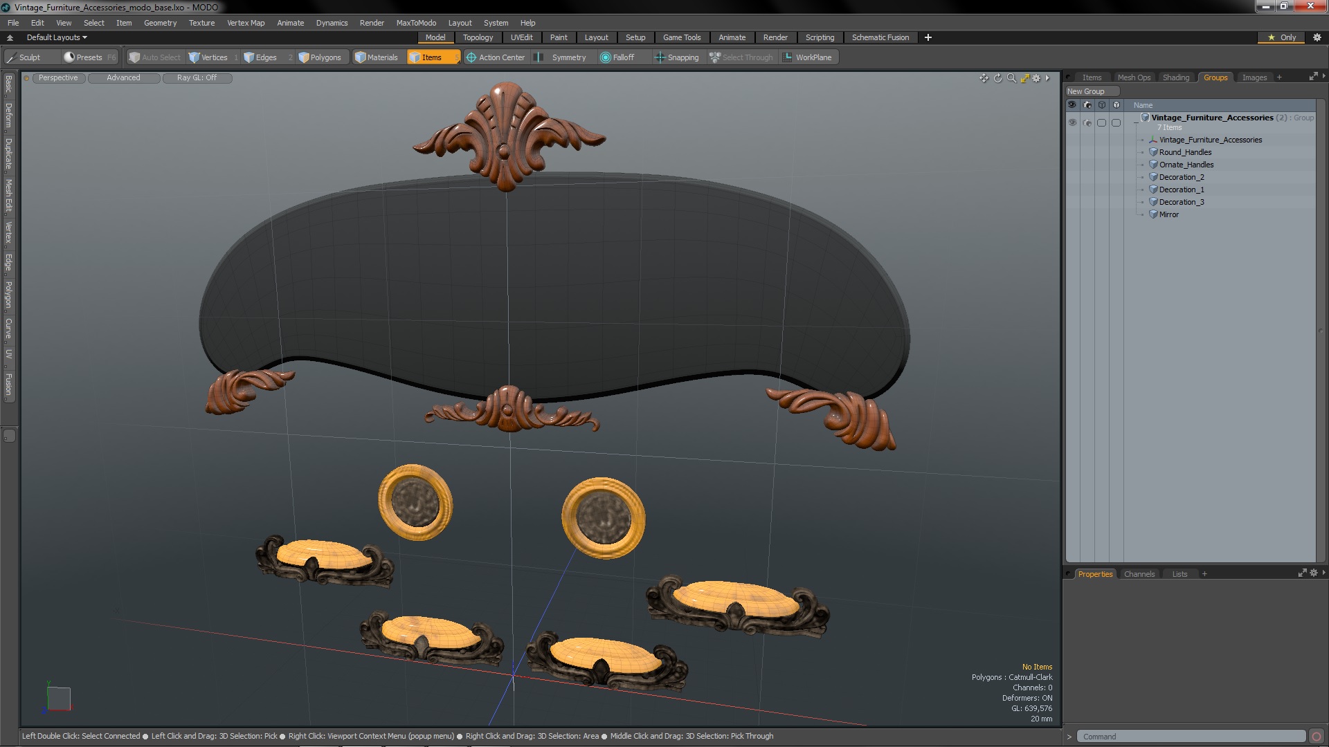Vintage Furniture Accessories 3D model