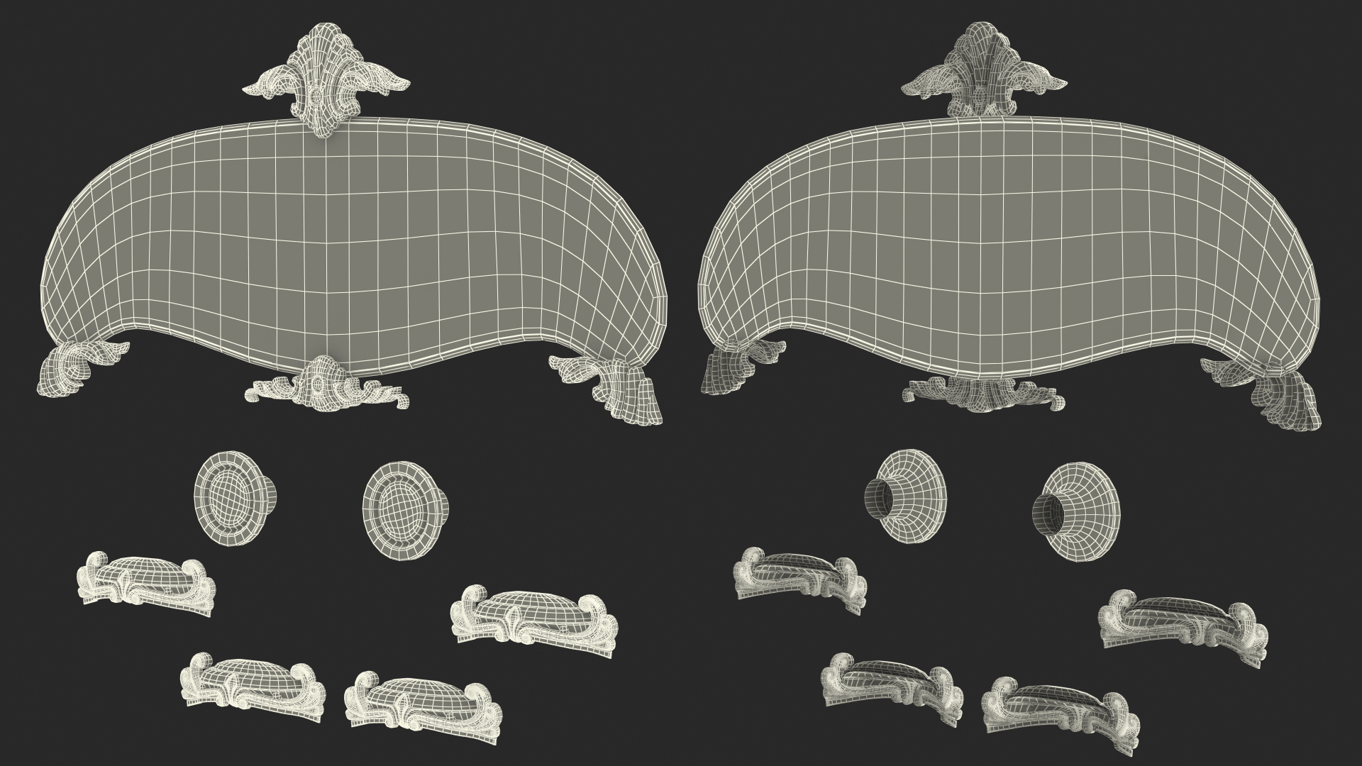 Vintage Furniture Accessories 3D model
