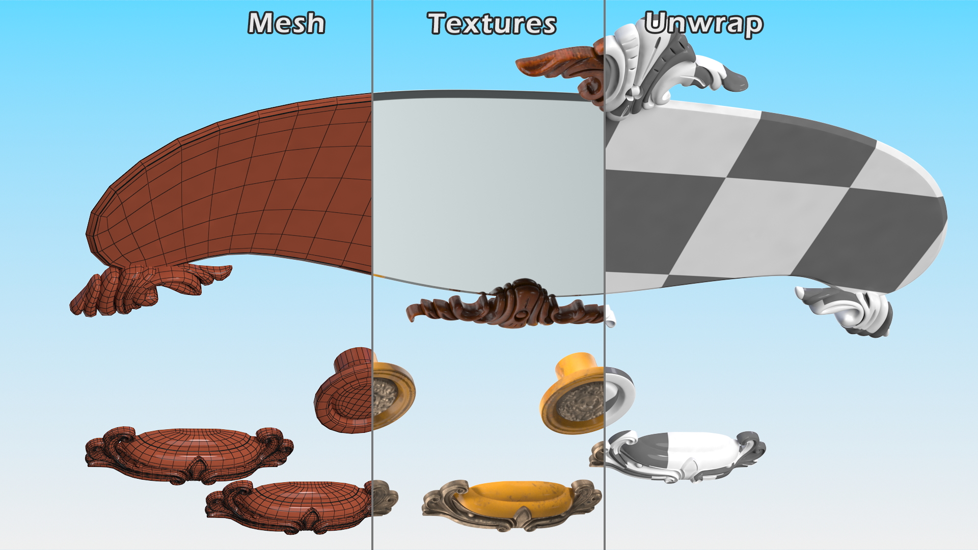Vintage Furniture Accessories 3D model