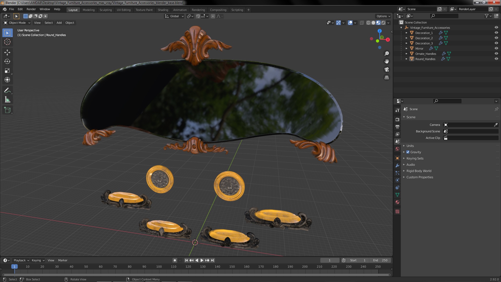 Vintage Furniture Accessories 3D model