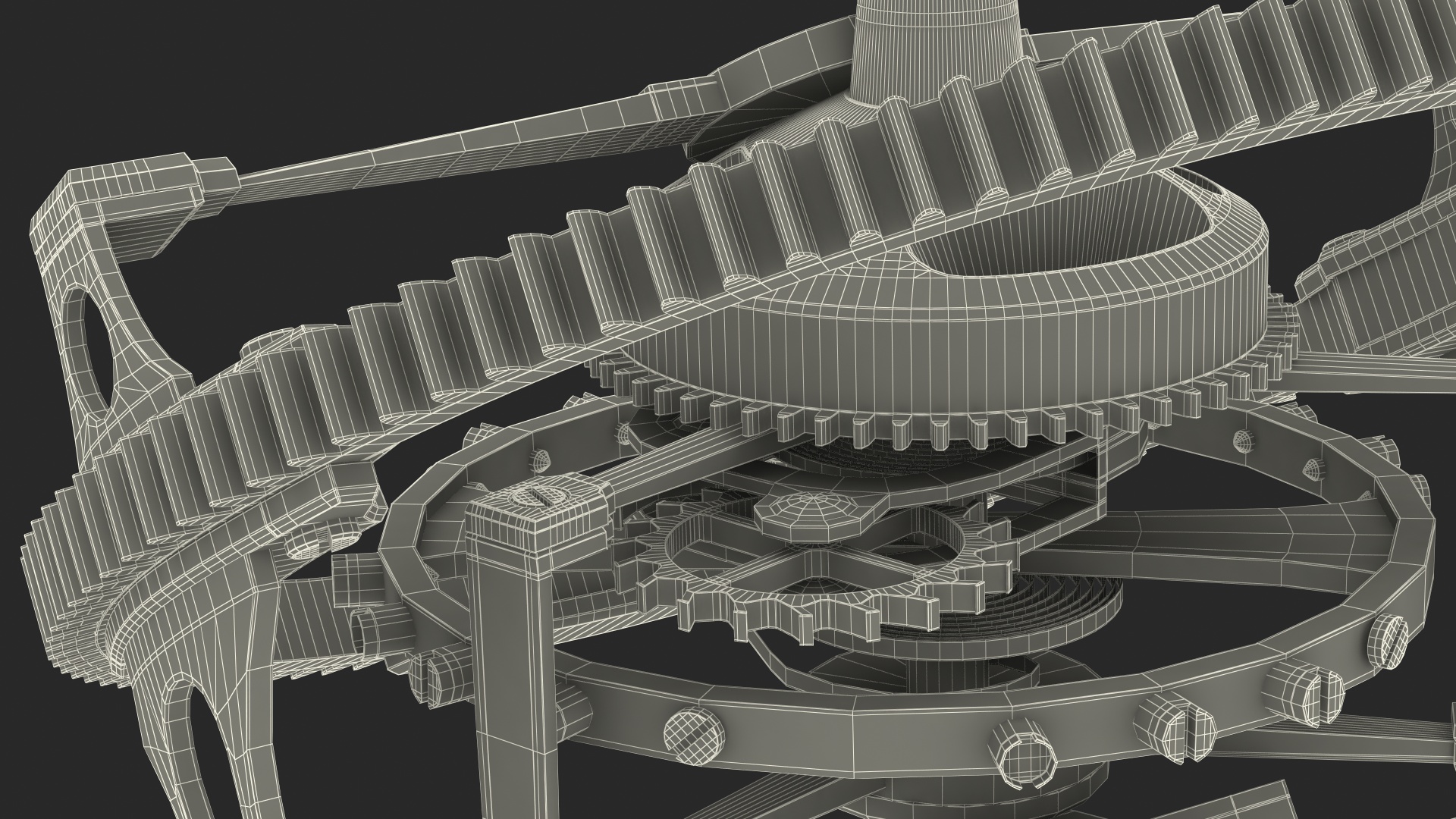 Golden Tourbillon Mechanism 3D