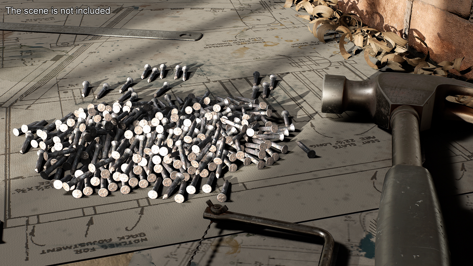 Masonry Nails Old 3D