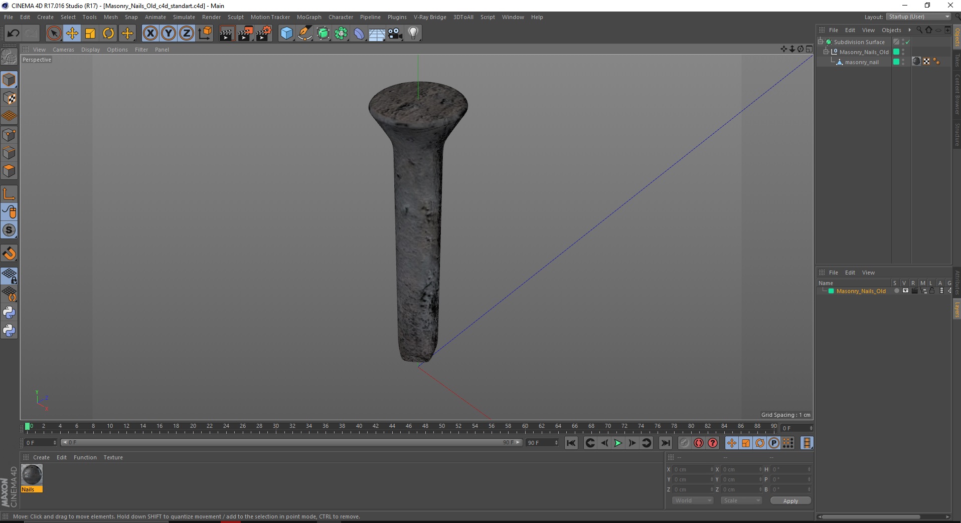 Masonry Nails Old 3D