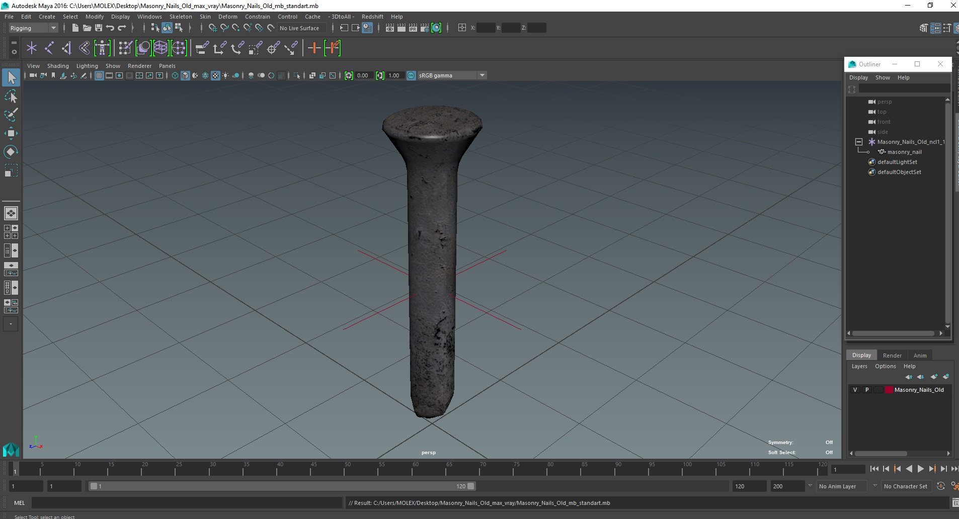 Masonry Nails Old 3D