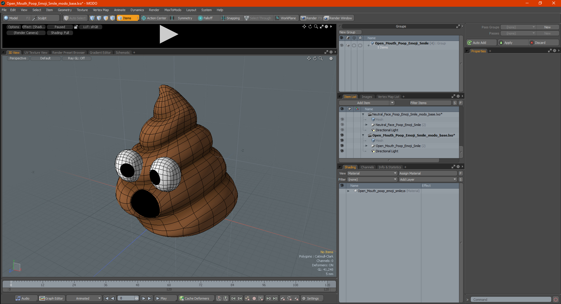 Open Mouth Poop Emoji Smile 3D