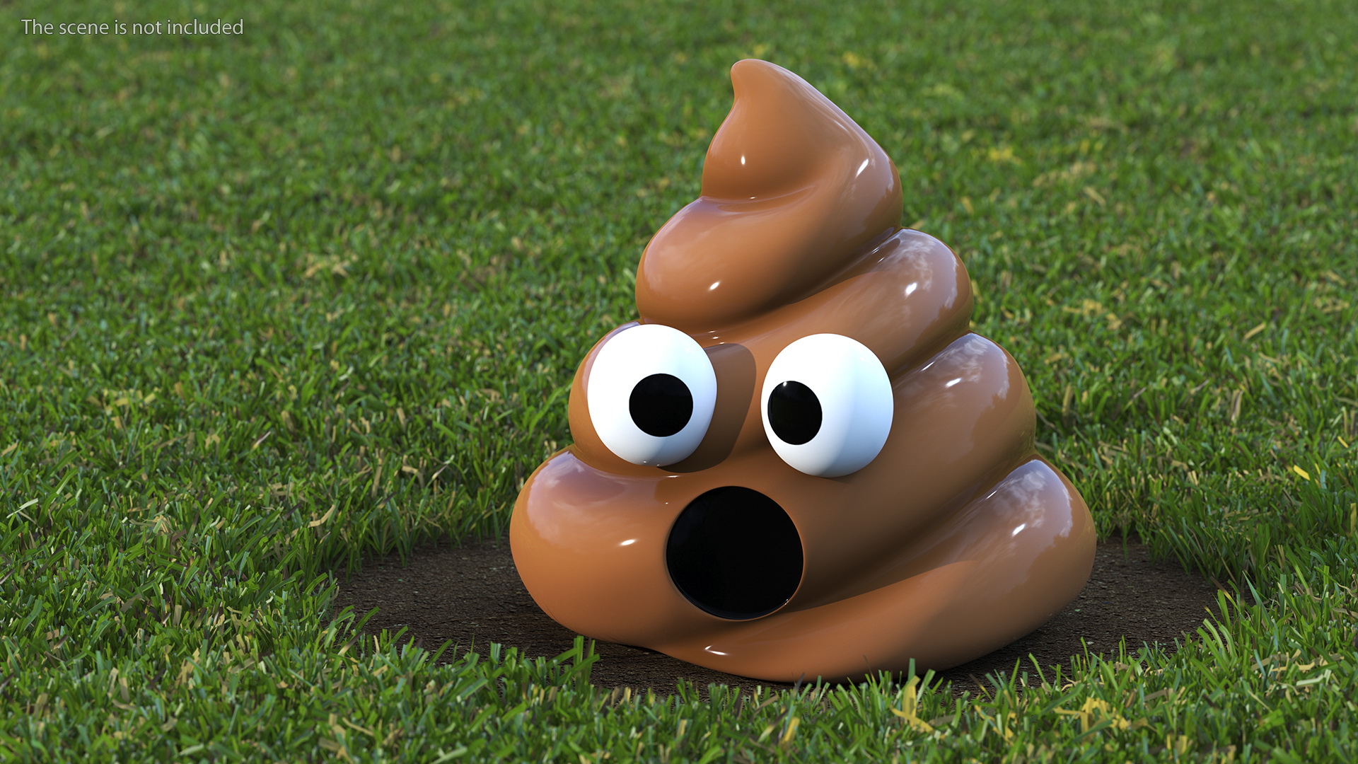 Open Mouth Poop Emoji Smile 3D