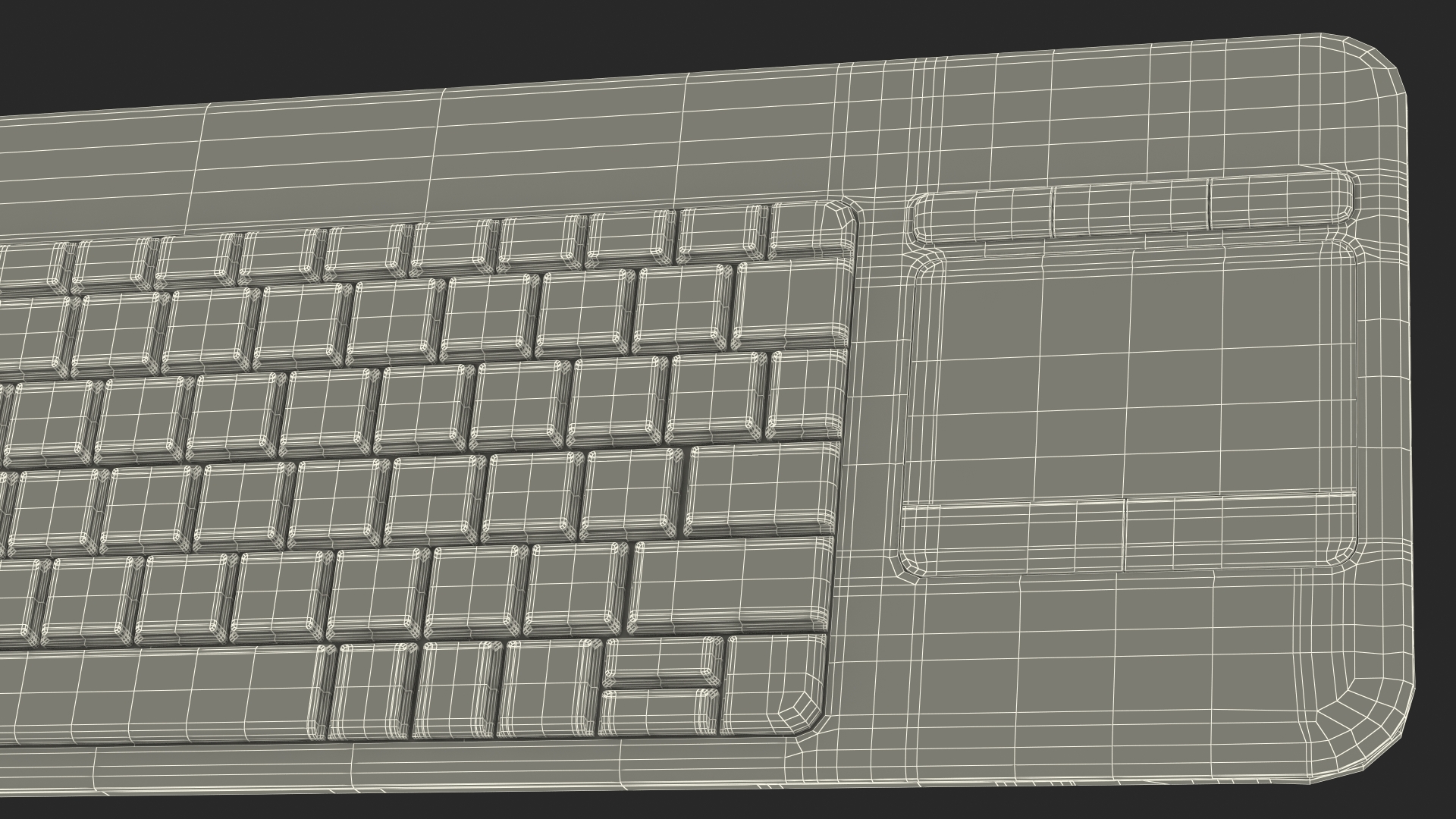 3D Keyboard With Touchpad White model