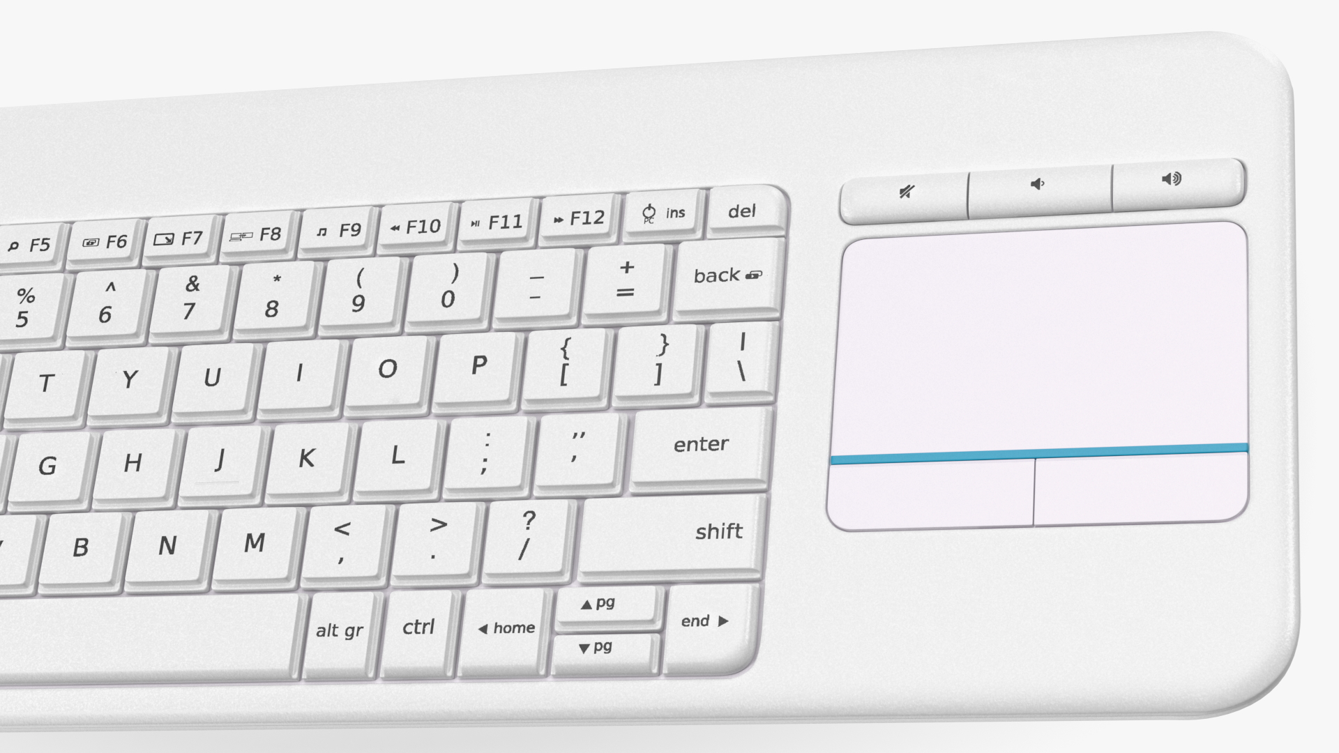 3D Keyboard With Touchpad White model