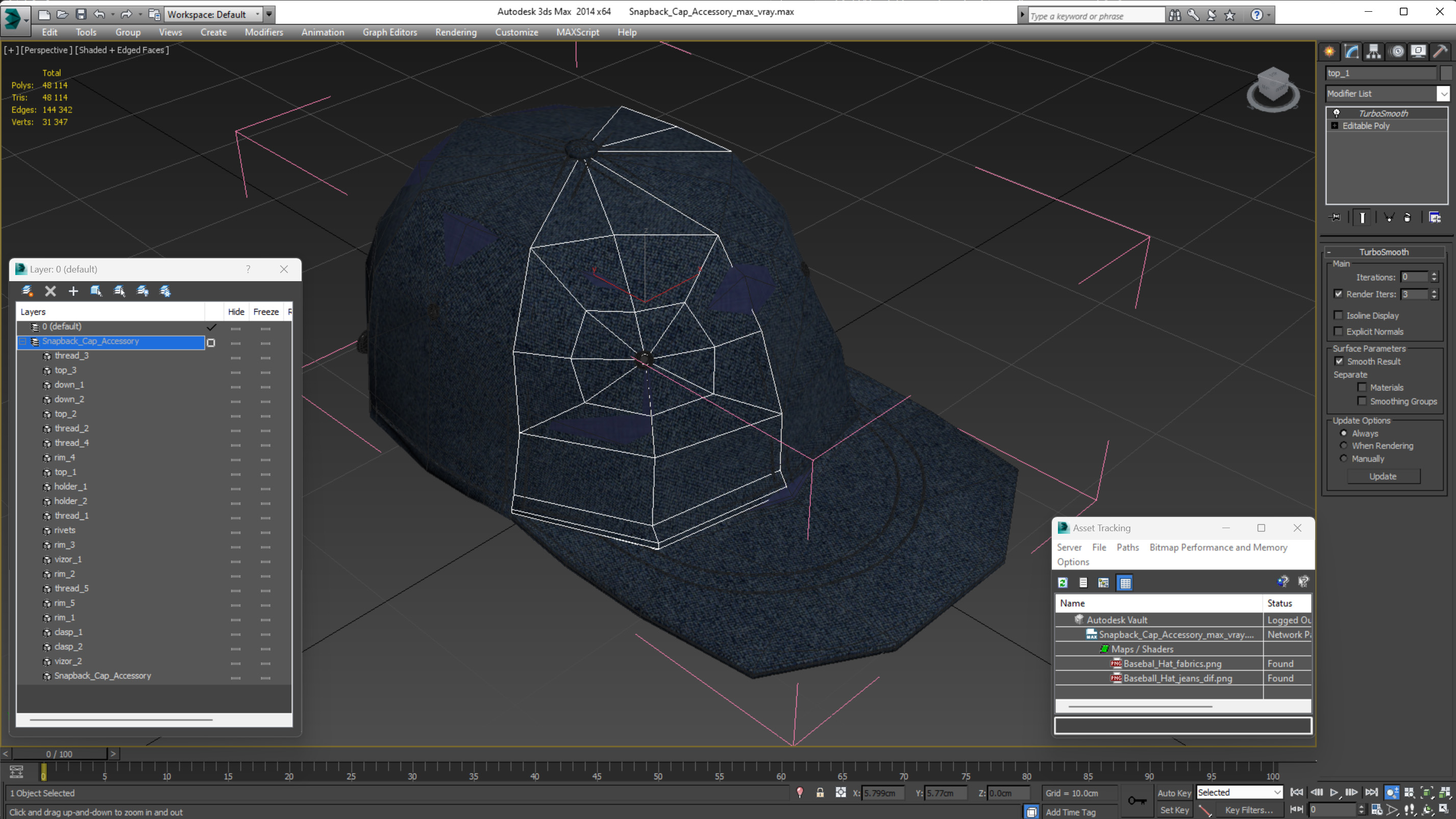 Snapback Cap Accessory 3D