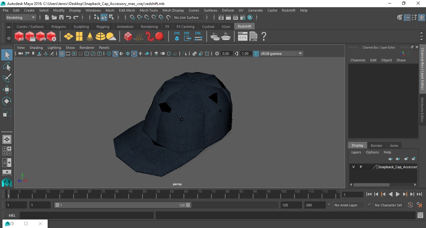 Snapback Cap Accessory 3D