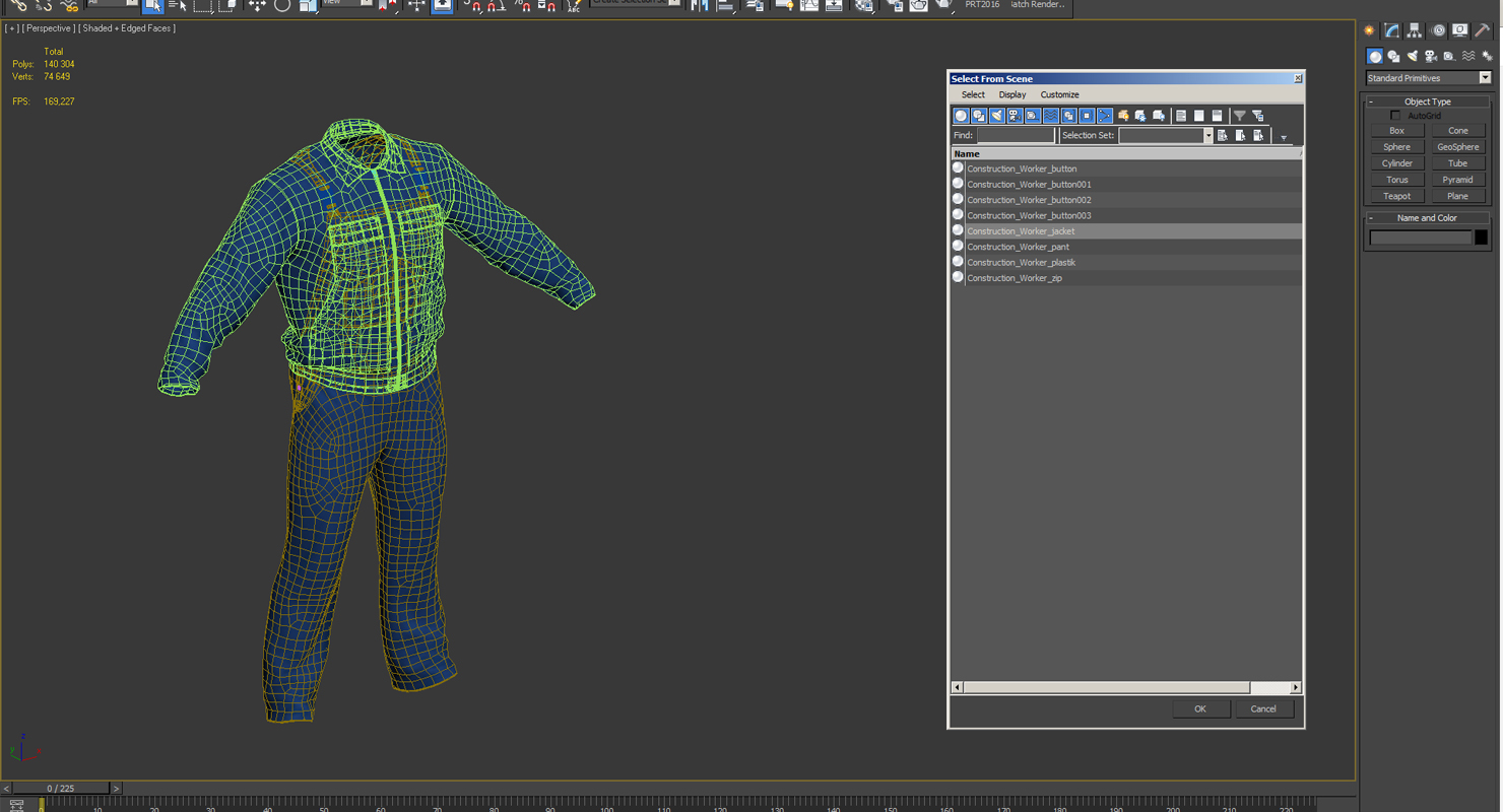 3D Mens Work Wear Mechanics Overalls model