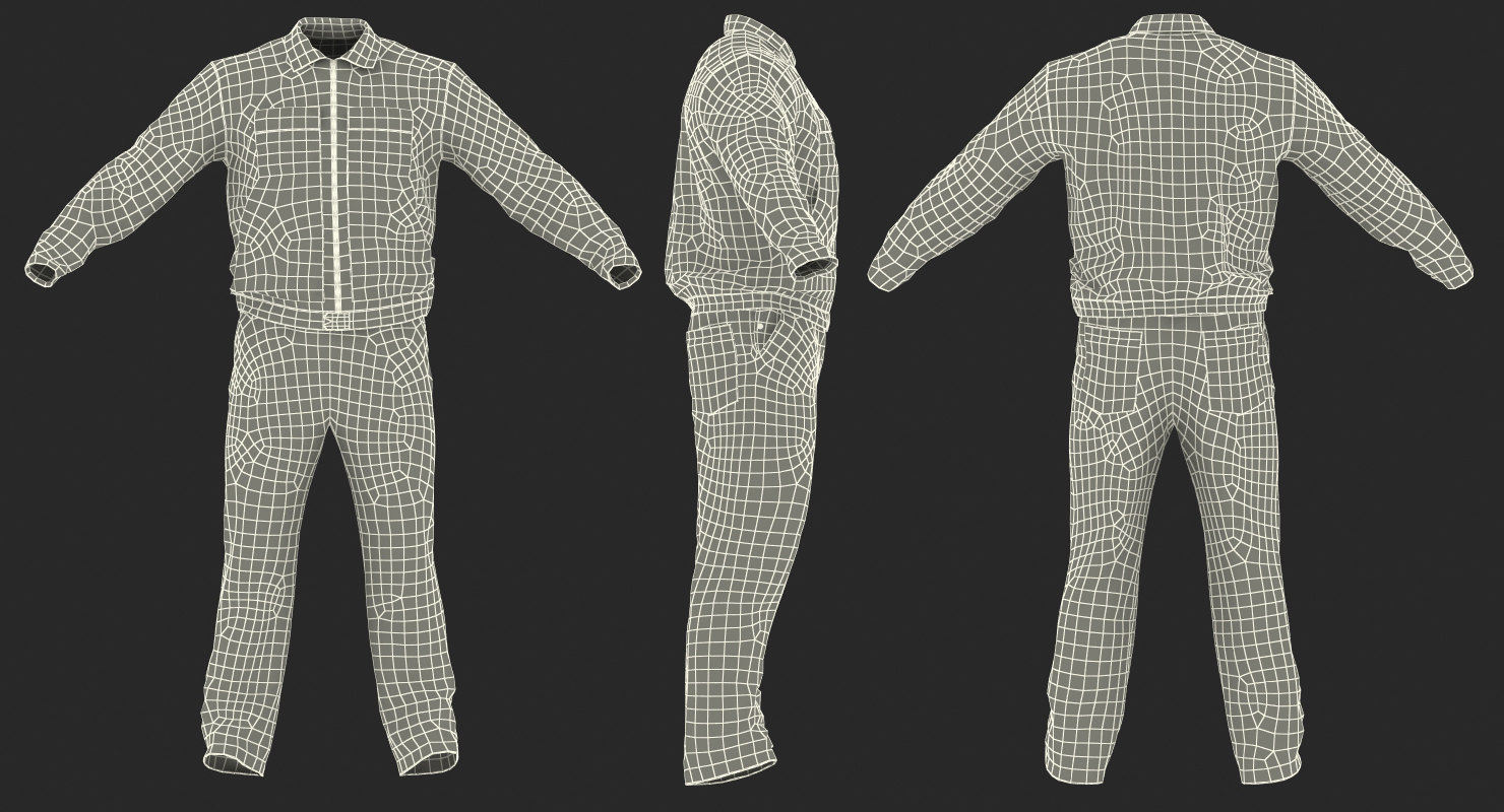 3D Mens Work Wear Mechanics Overalls model