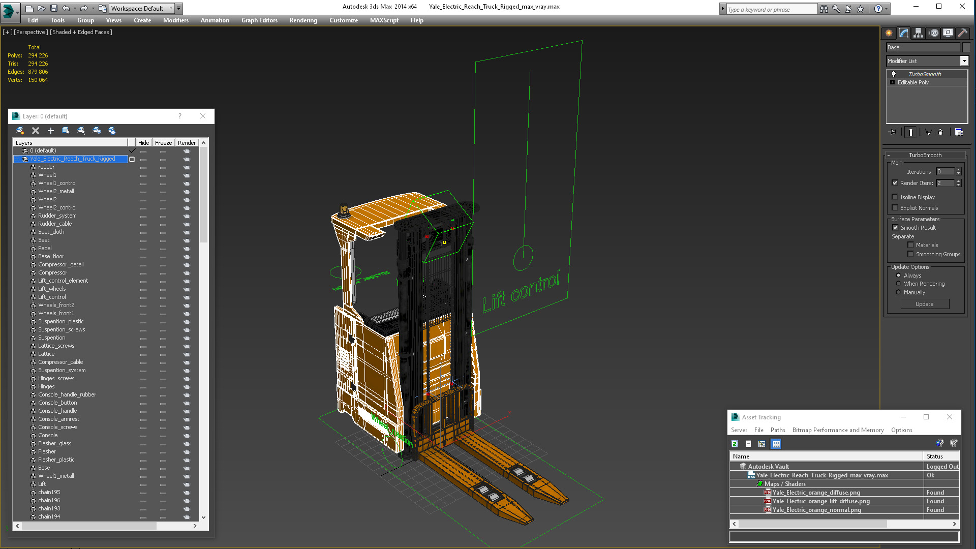 Yale Electric Reach Truck Rigged 3D